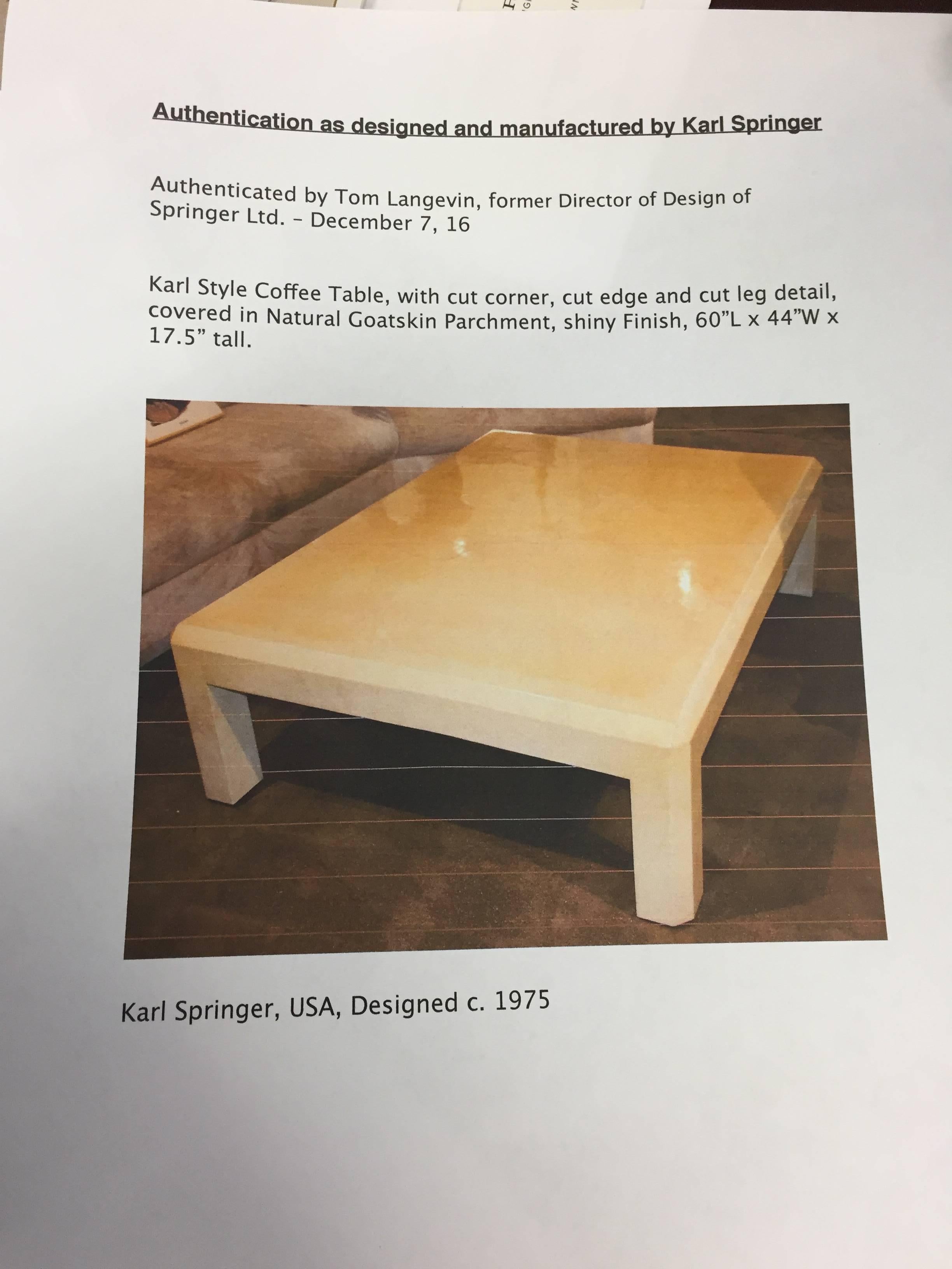 Karl Springer Goatskin Lacquered Coffee or Cocktail Table 5