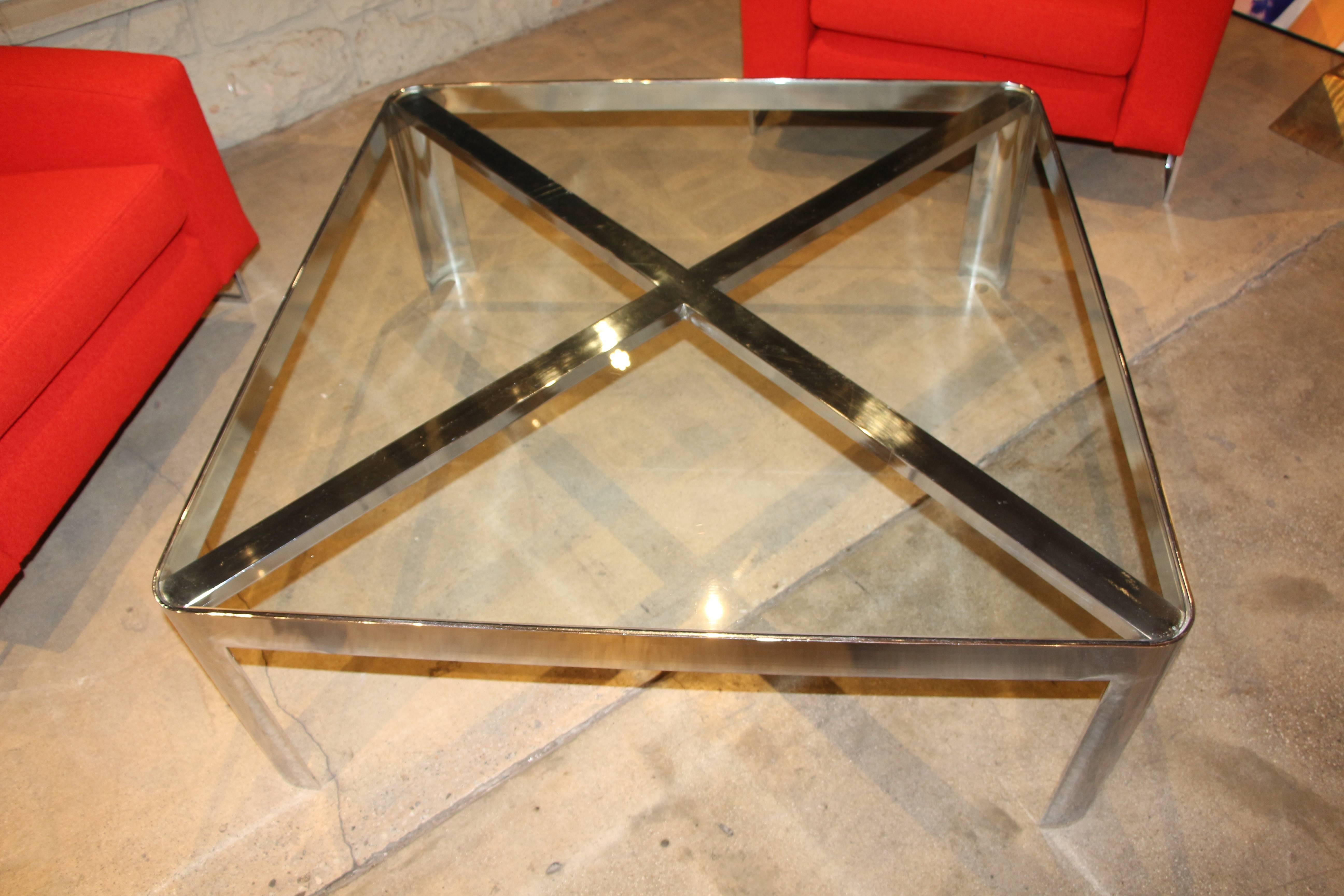 Unknown Chrome Steel Unusual Coffee Table