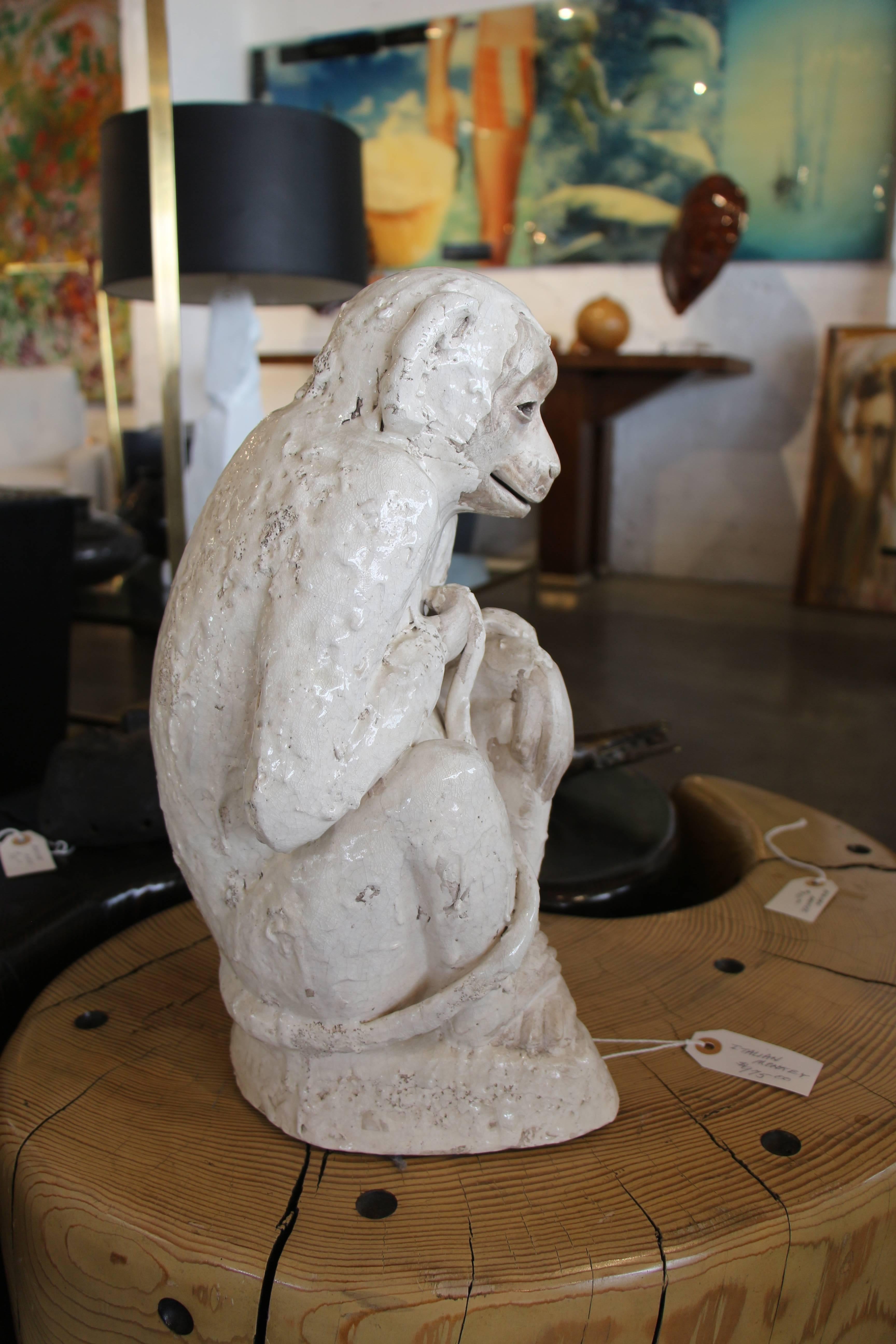 Italian Great Ceramic Monkey or Chimpanzee Sculpture
