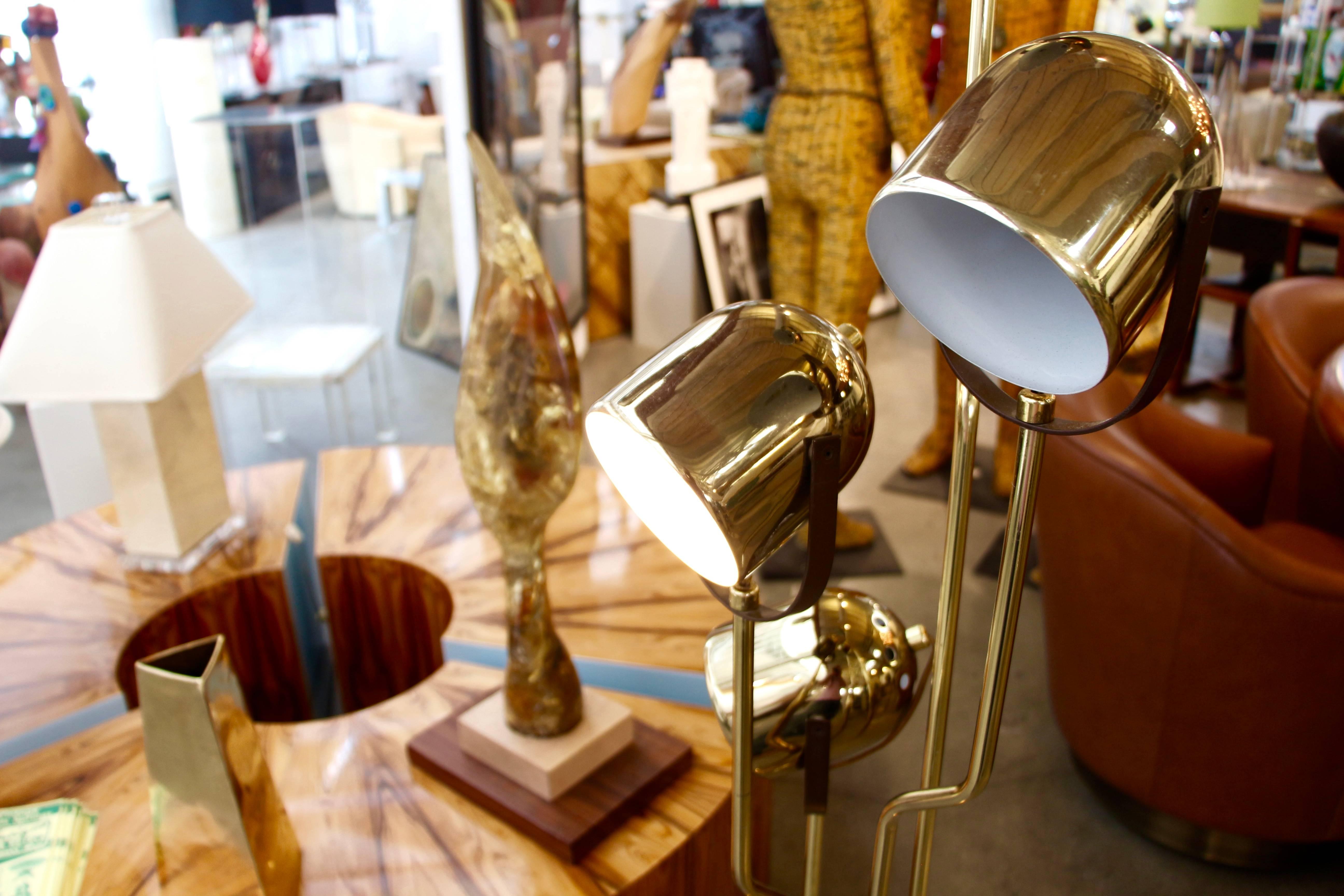 Reggiani Brass Floor Lamp with Four Heads In Good Condition In Palm Springs, CA