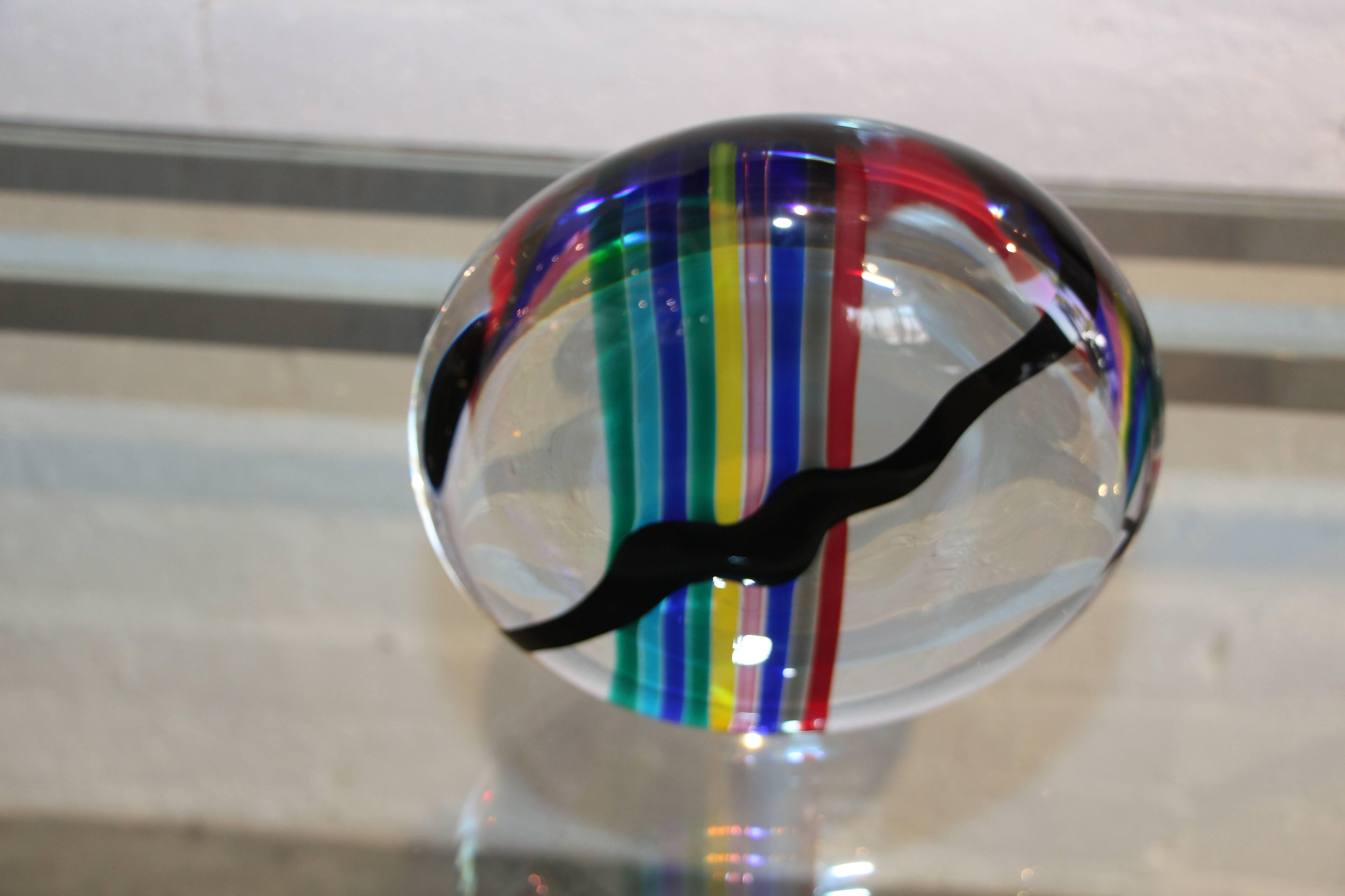 Hand-Crafted Livio Seguso for Oggetti Colorful Glass Sculpture For Sale