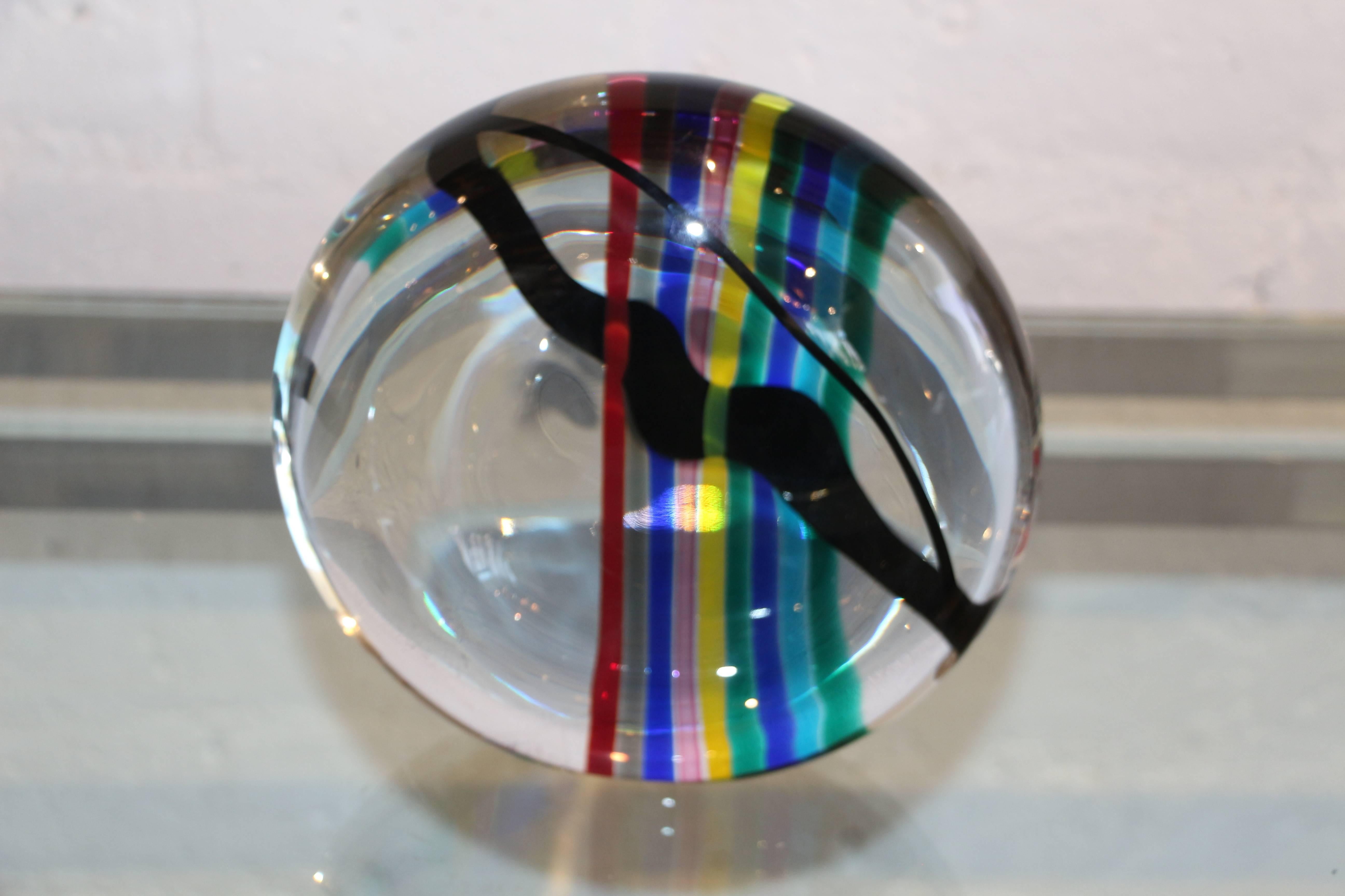 20th Century Livio Seguso for Oggetti Colorful Glass Sculpture For Sale