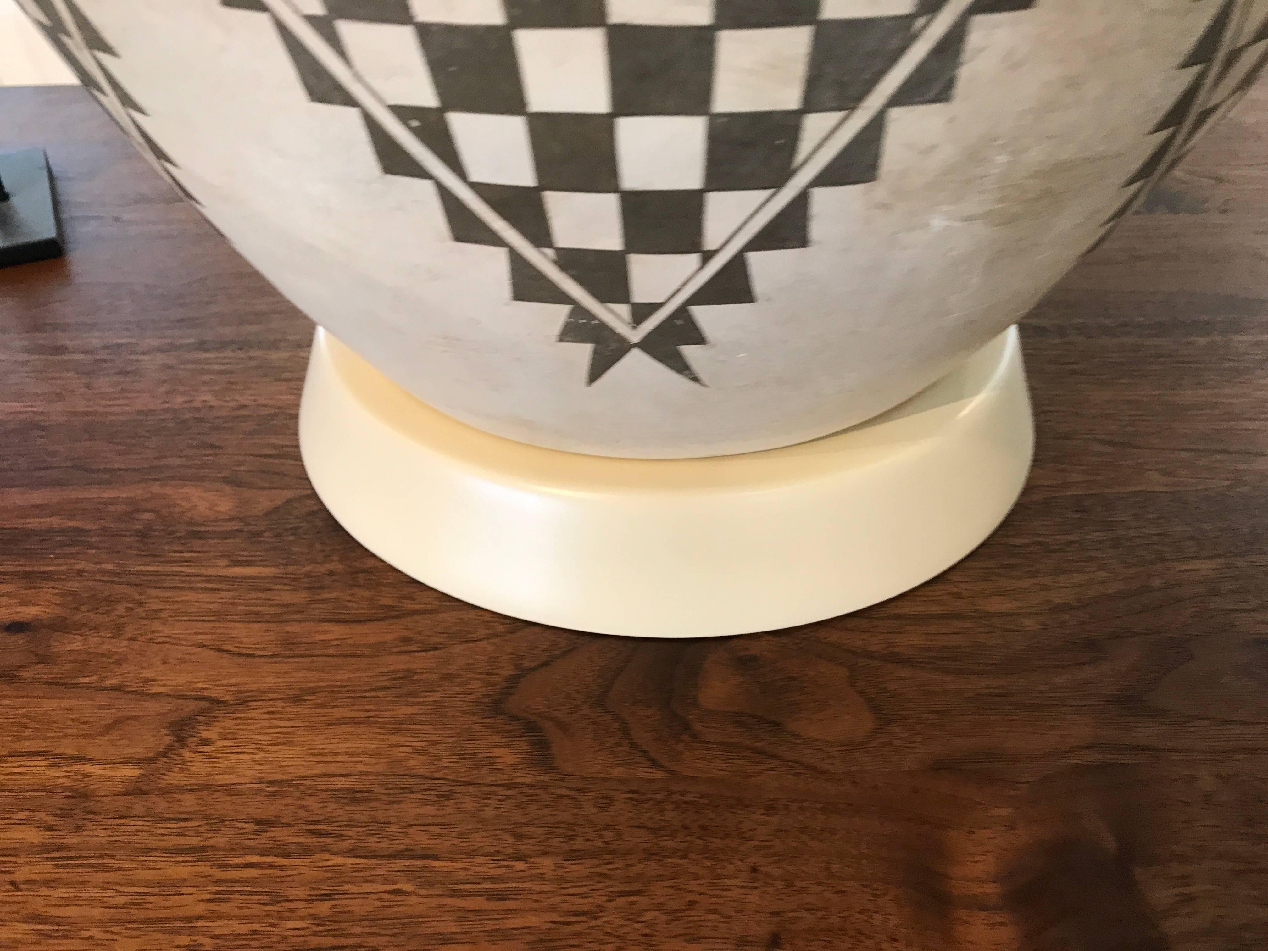Acoma Socorro Checkers Pattern Matching Hand Thrown Lamps 1