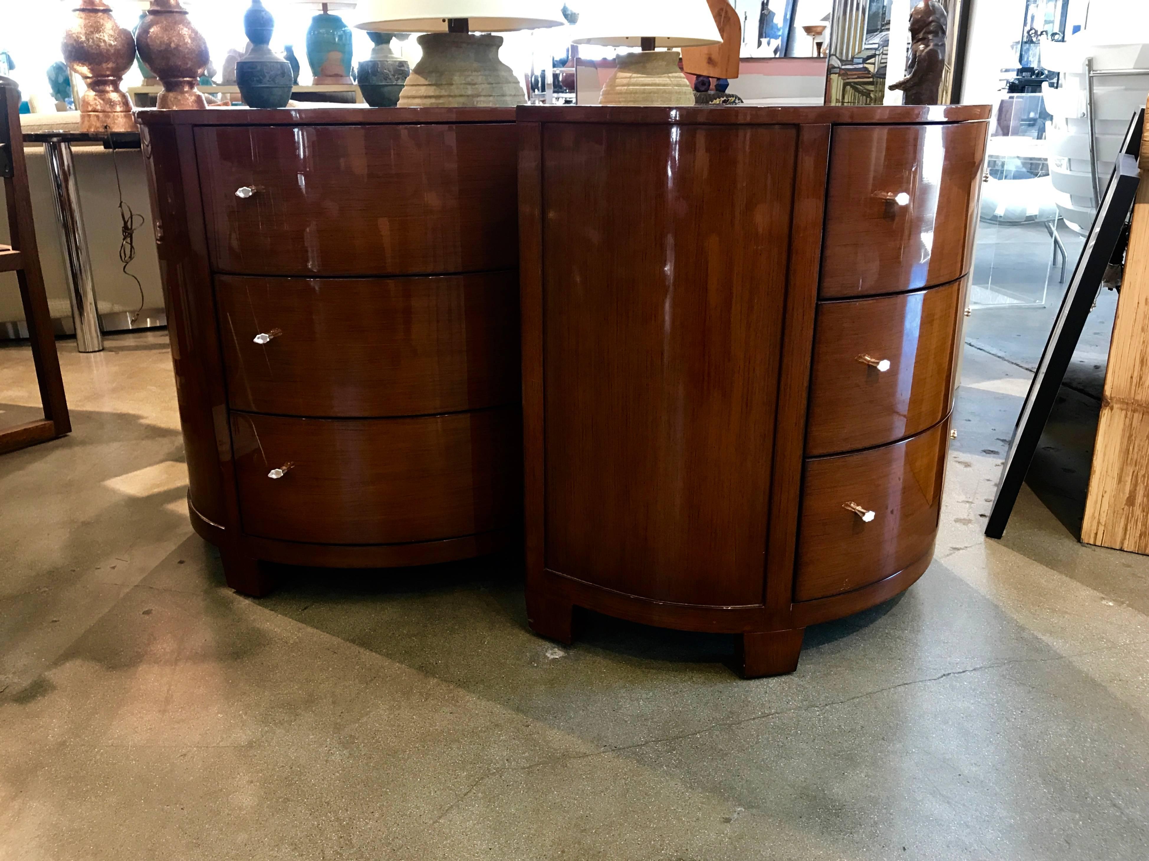 Pair of Labelled Demilune Nancy Corzine Nightstands or End Tables 4