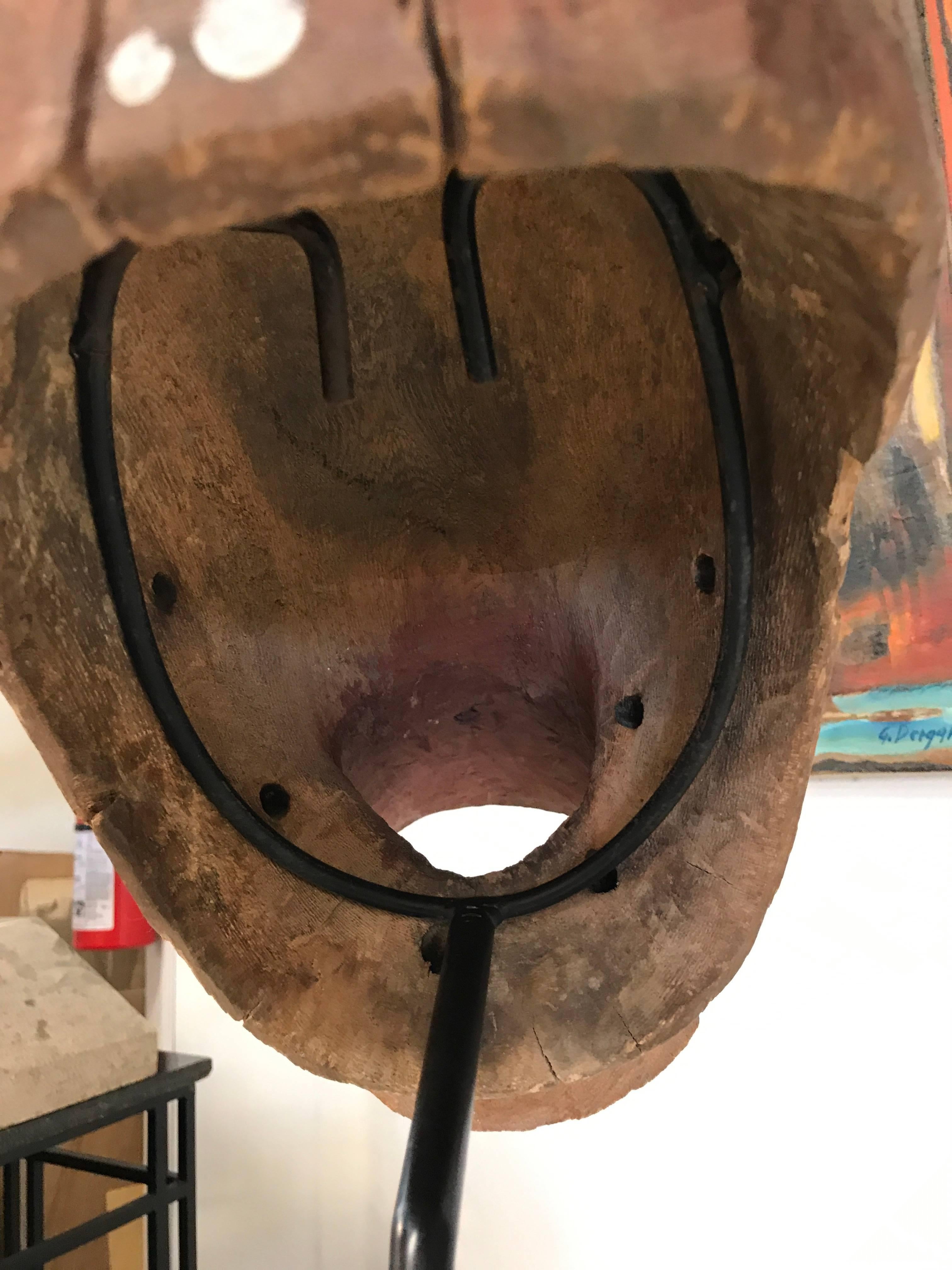 Early 20th Century Mumuye Wood Mask from Nigeria Bush Cow or Buffalo on Stand 1