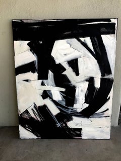 Artiste abstrait emblématique de Palm Springs en noir et blanc