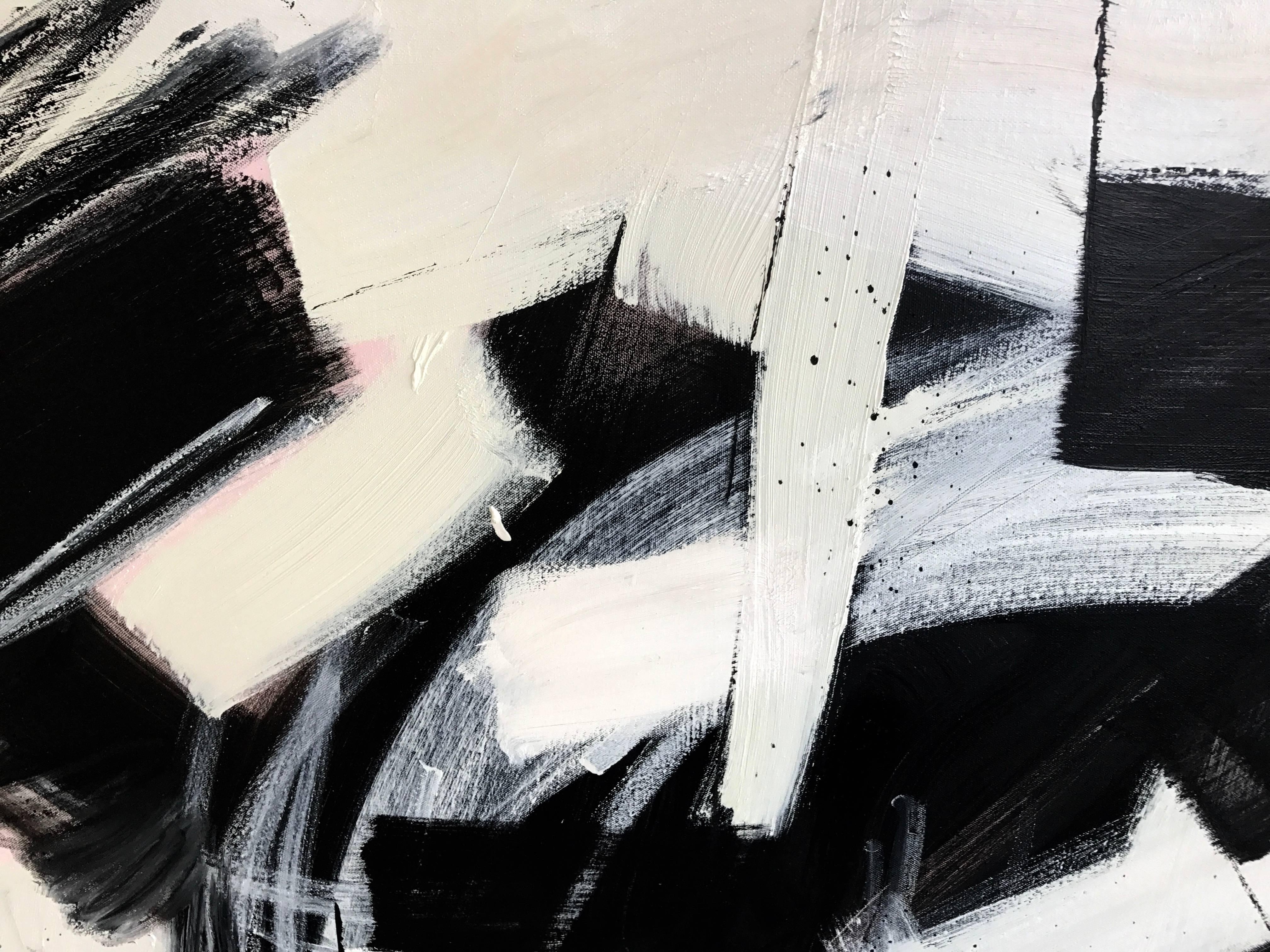 Paint Black and White Abstract iconic Palm Springs Artist For Sale