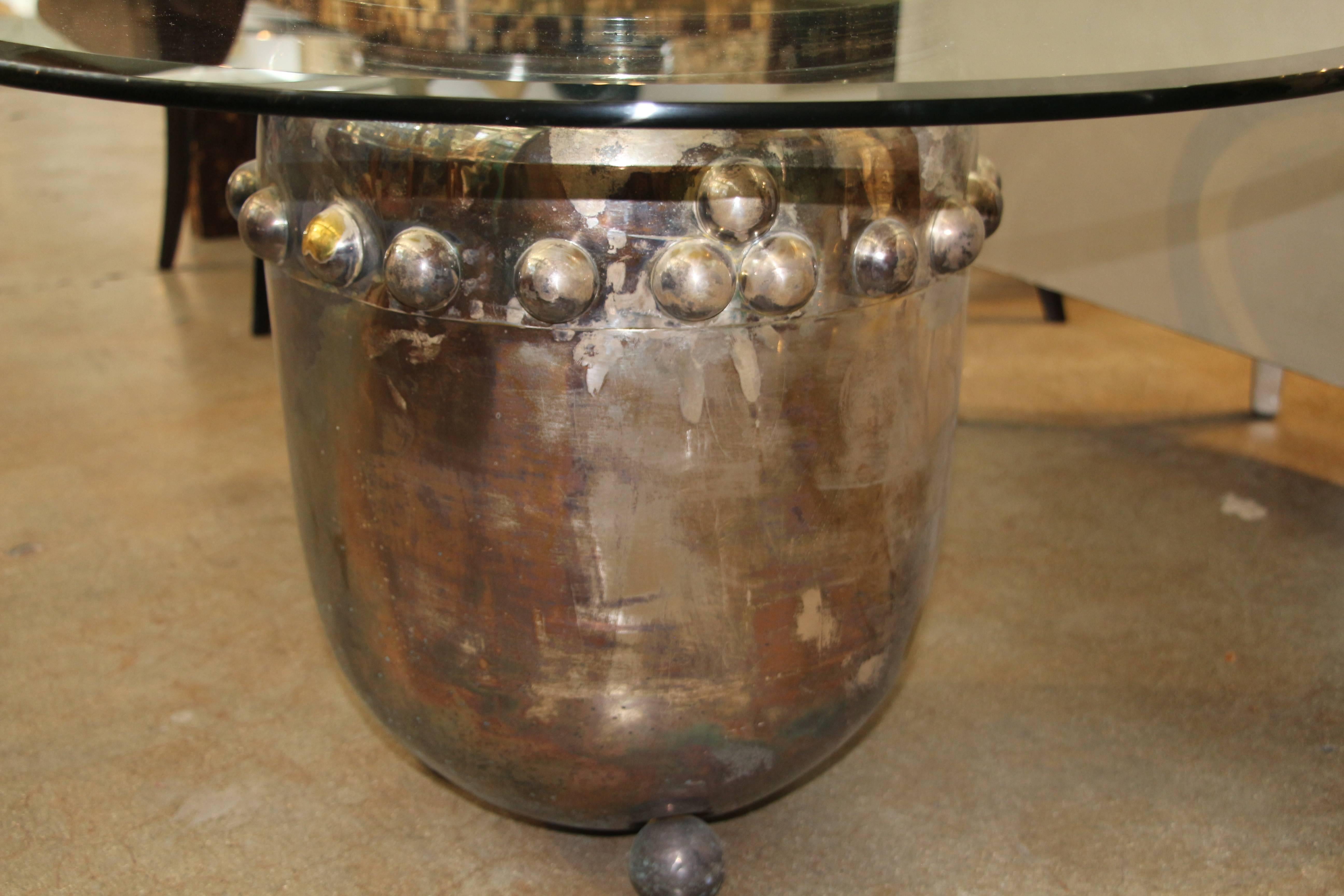 silver drum table