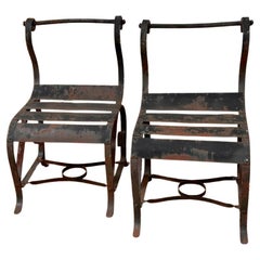 Used Pair of exceptional sculptural Iron Armchairs