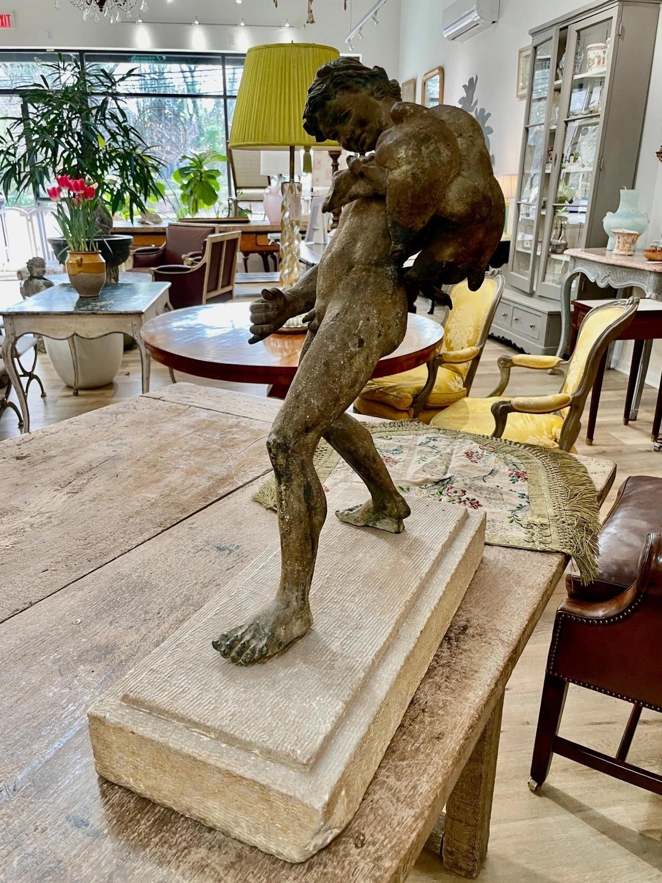 Sconosciuto Figura in bronzo di un satiro in vendita