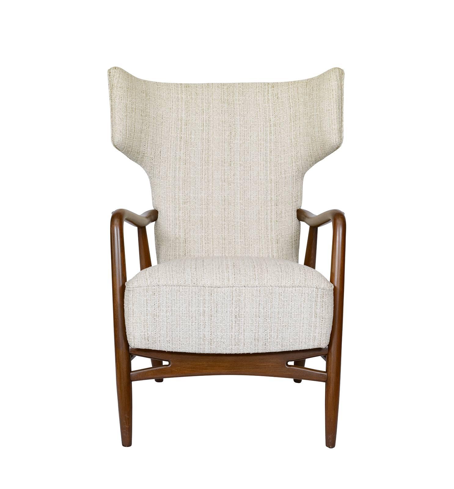 Scandinavian Modern Eva & Niles Koppell Wingback Lounge Chair