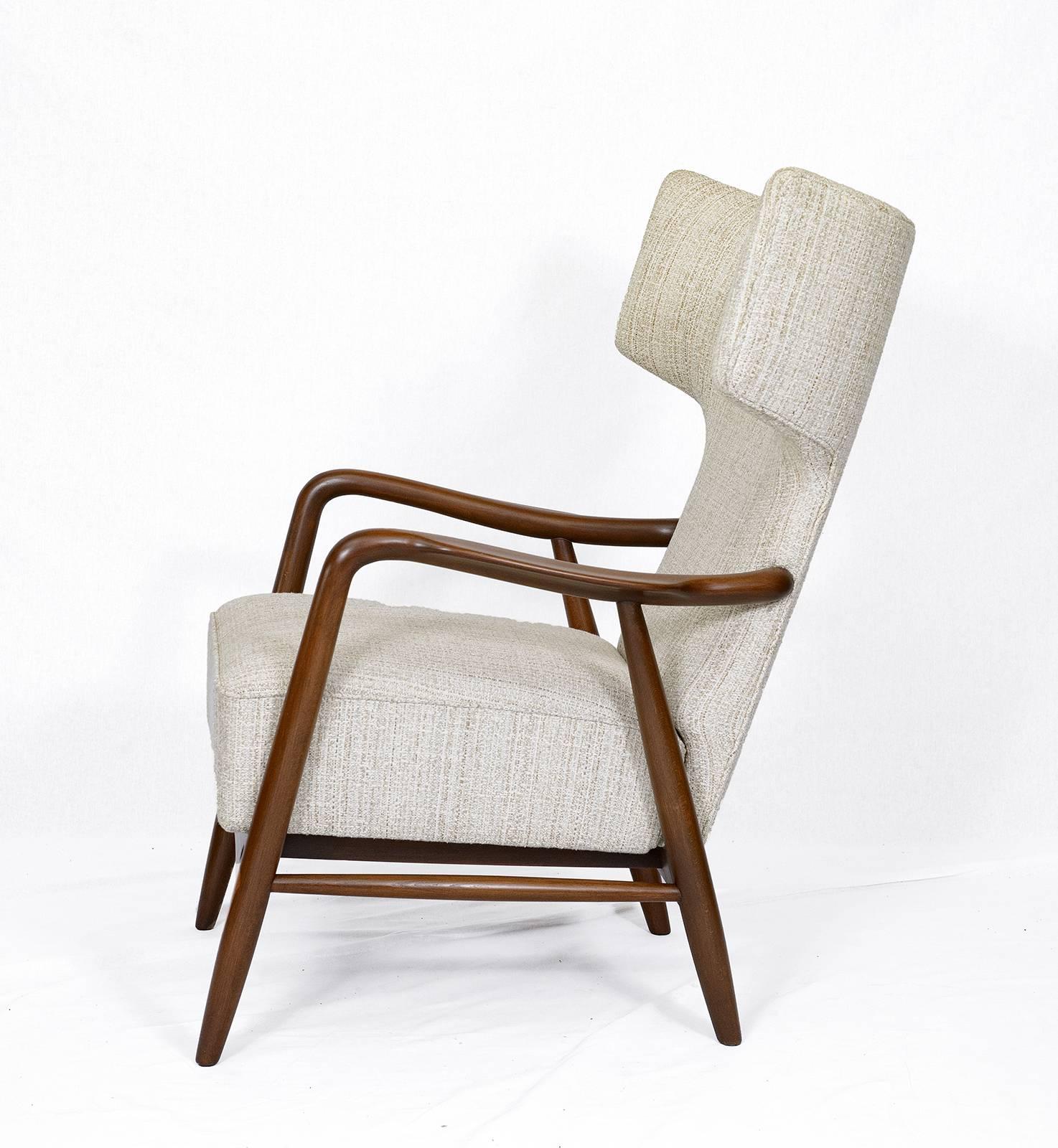 Danish Eva & Niles Koppell Wingback Lounge Chair