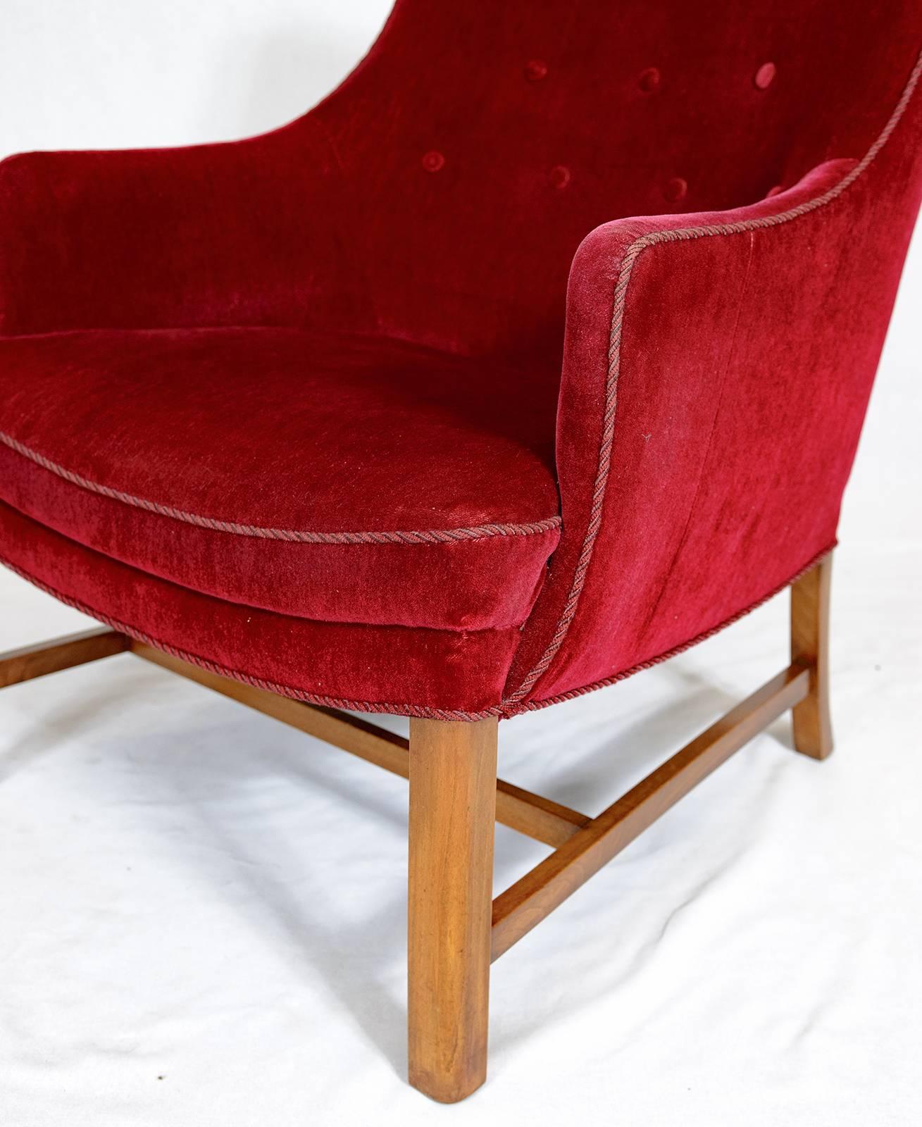 Beech Frits Henningsen Lounge Chair For Sale