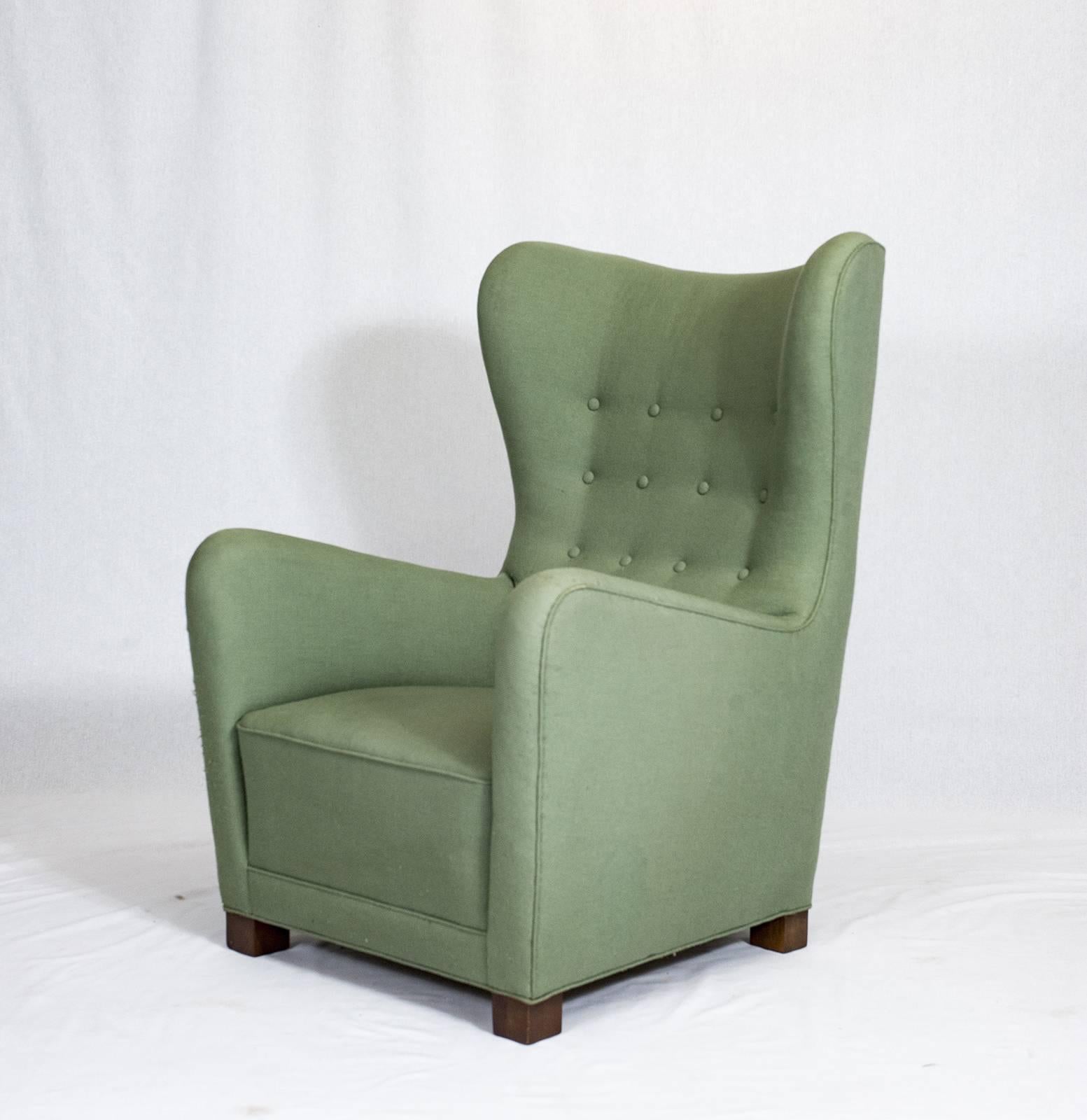Scandinavian Modern Fritz Hansen High Back Lounge Chair