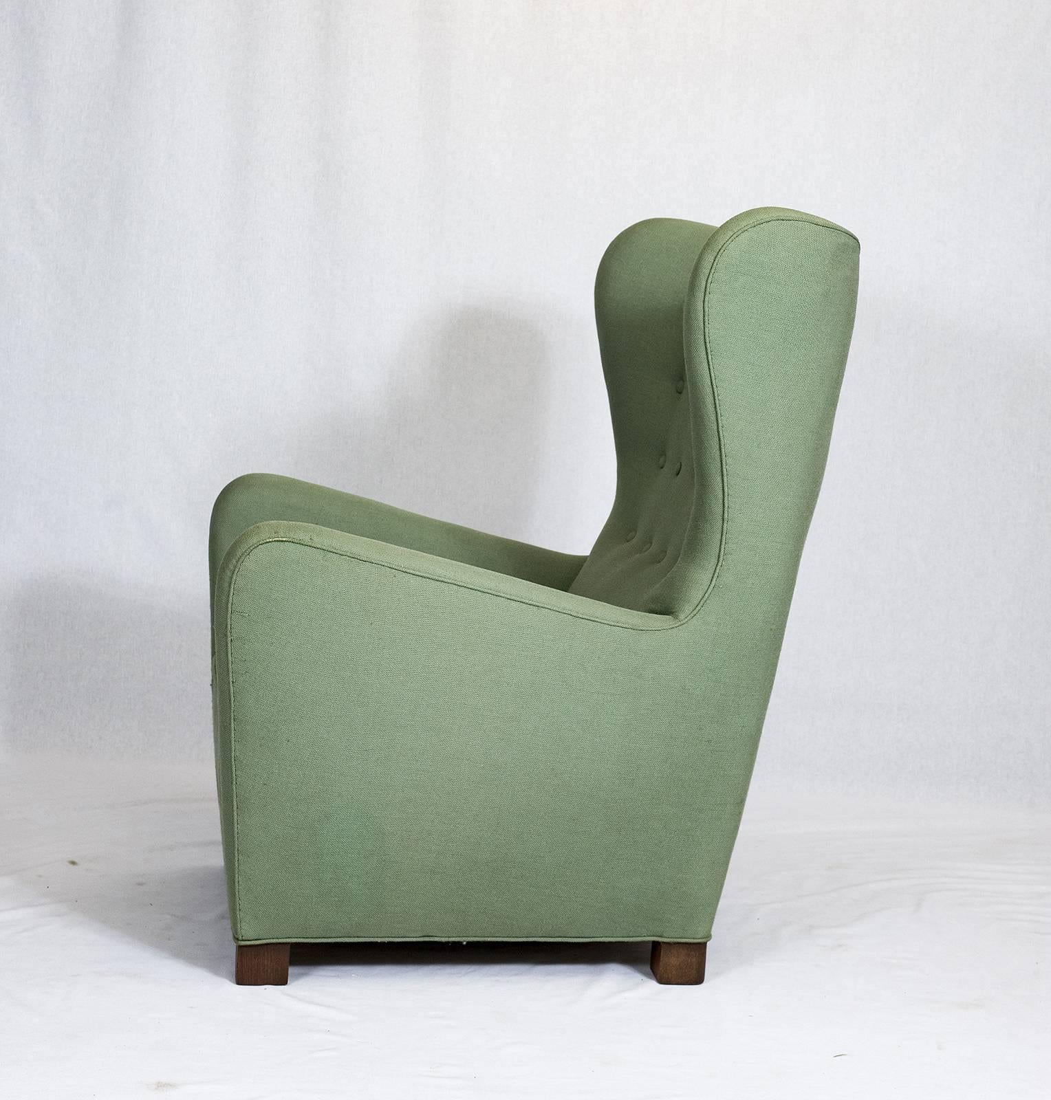 Danish Fritz Hansen High Back Lounge Chair