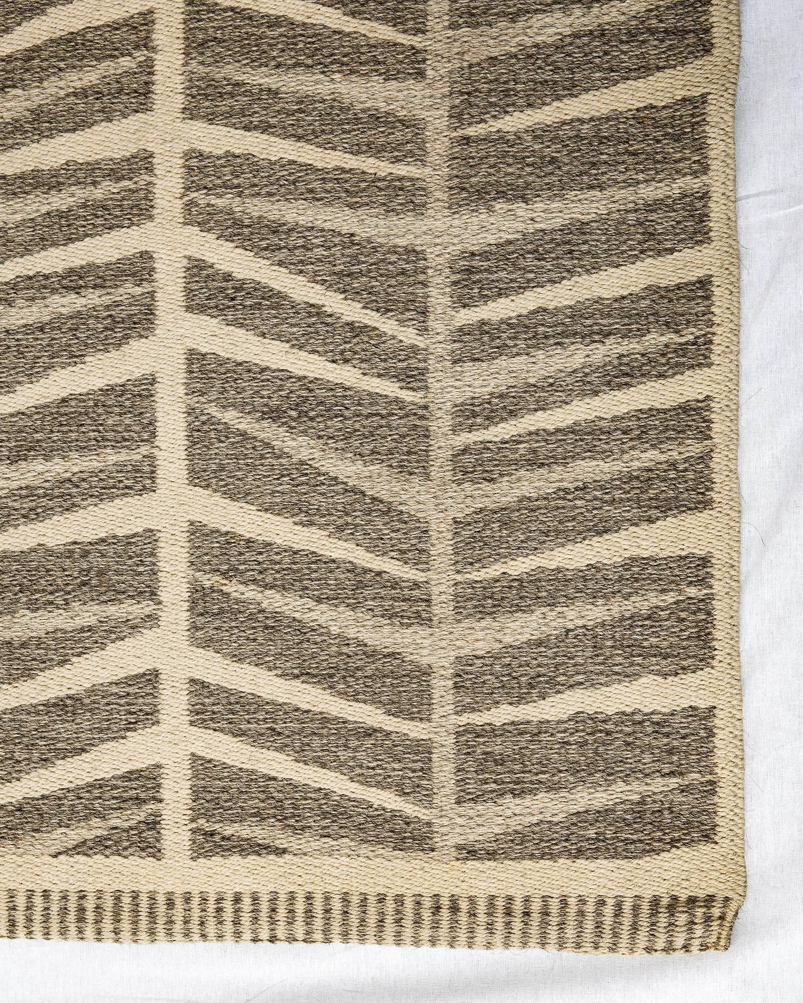 Hand-Woven Vintage Ingrid Dessau Flat-Weave Swedish Carpet