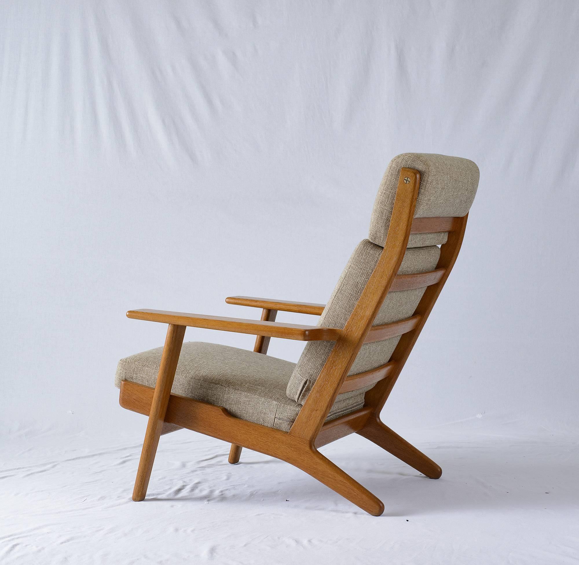 Scandinavian Modern Hans Wegner GE-290 High Back Lounge Chair