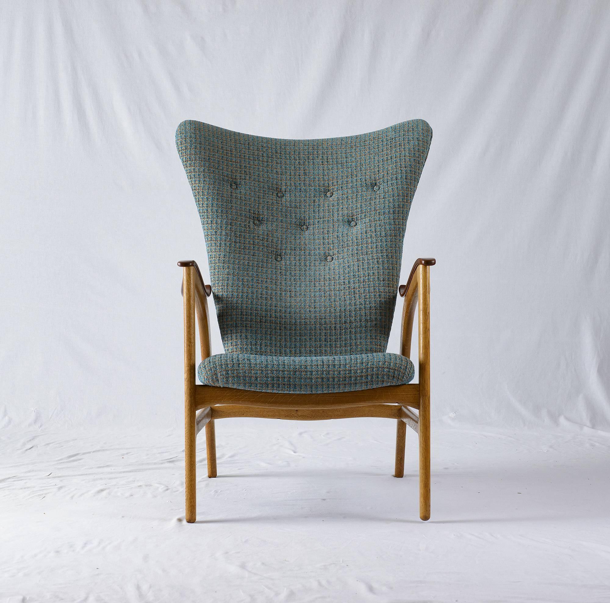 Danish wingback lounge chair.
