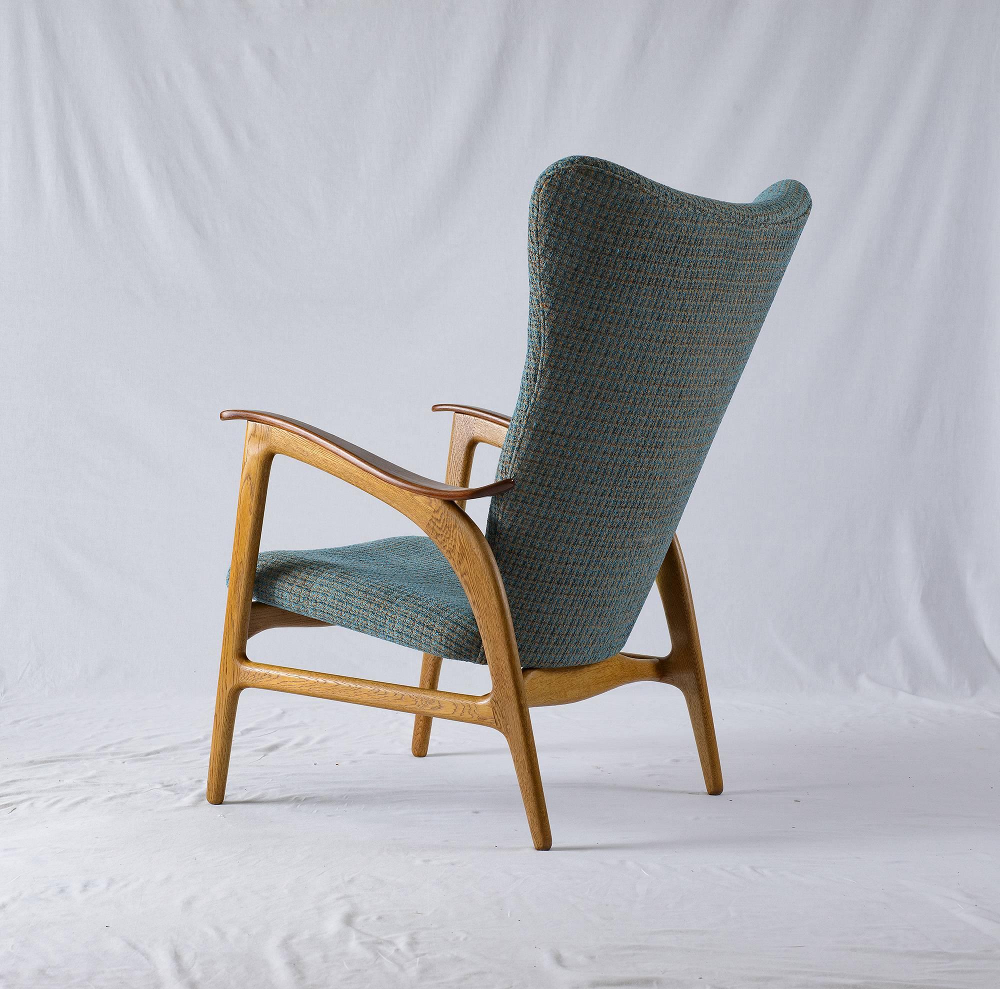 Fabric Danish Wingback Lounge Chair
