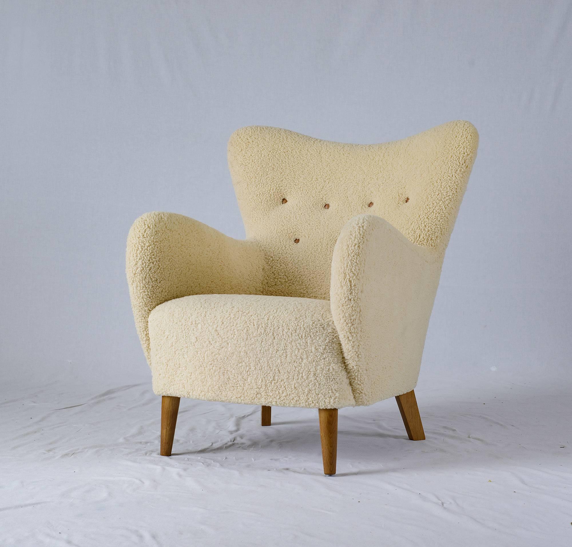 scandinavian shearling chair