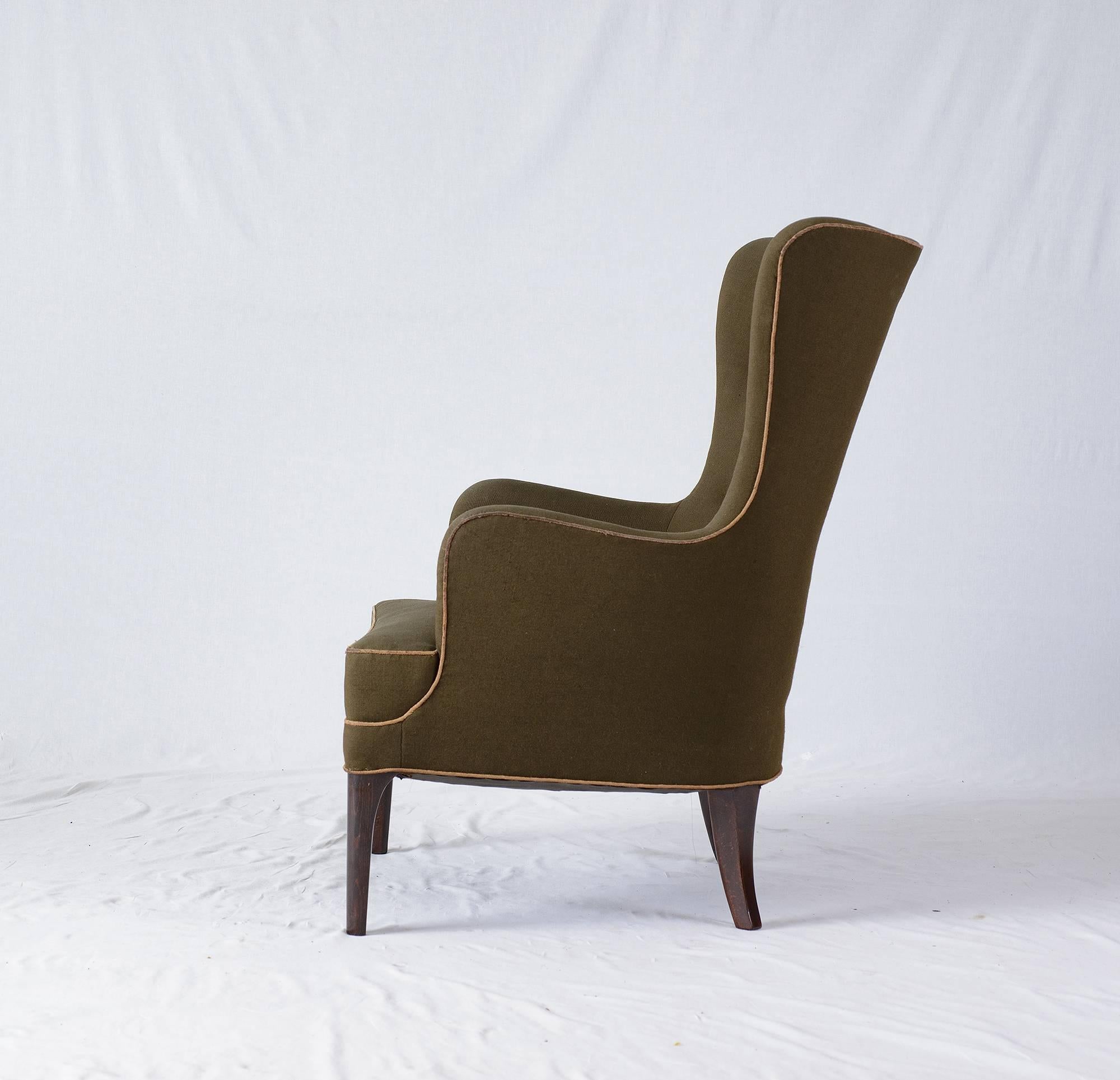 Mid-20th Century Frits Henningsen High Back Lounge Chair