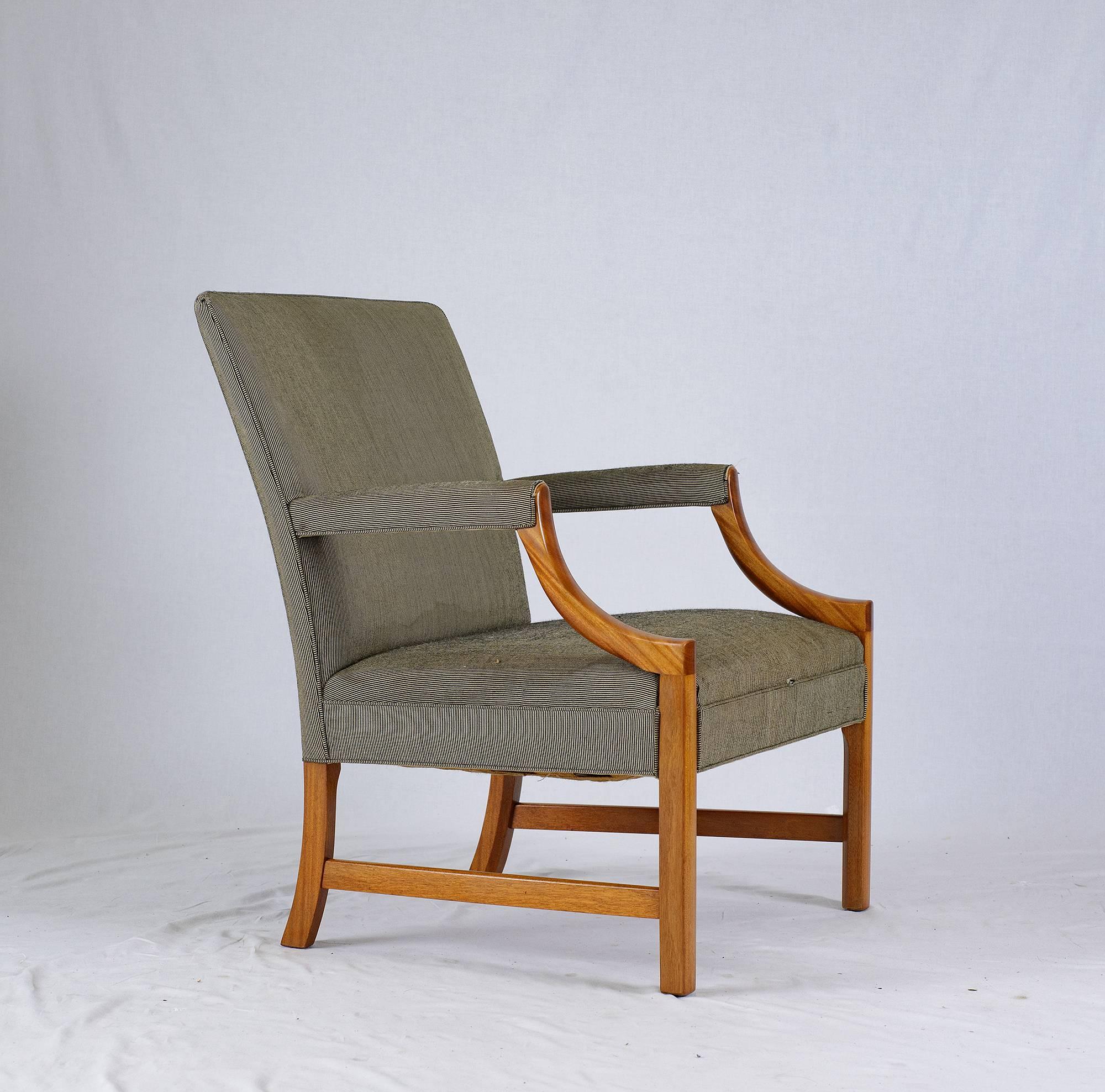 Pair of Ole Wanscher armchairs designed in 1946 and produced by Master Cabinetmaker A. J. Iverson.