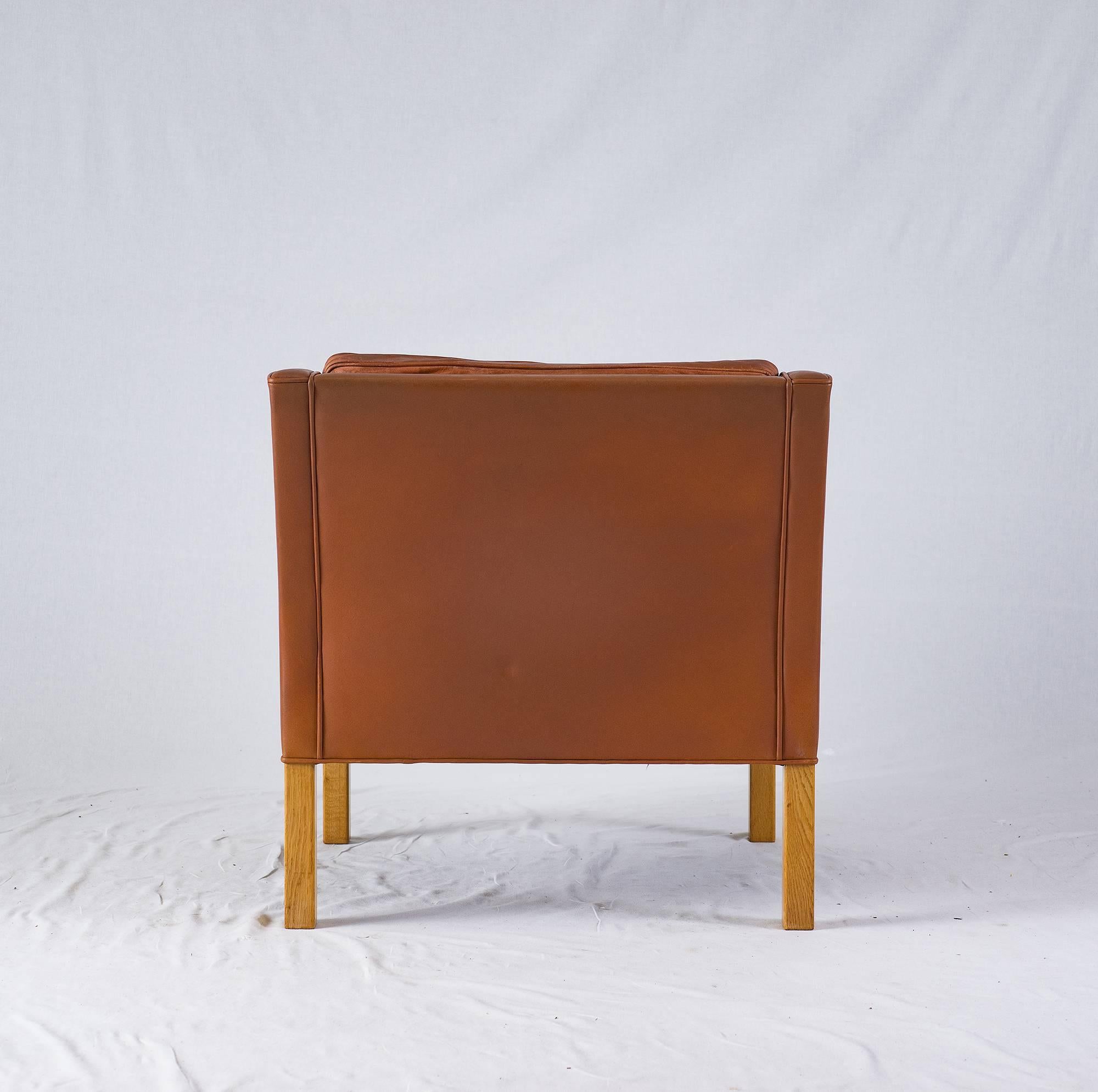 Børge Mogensen Leather Lounge Chair 1