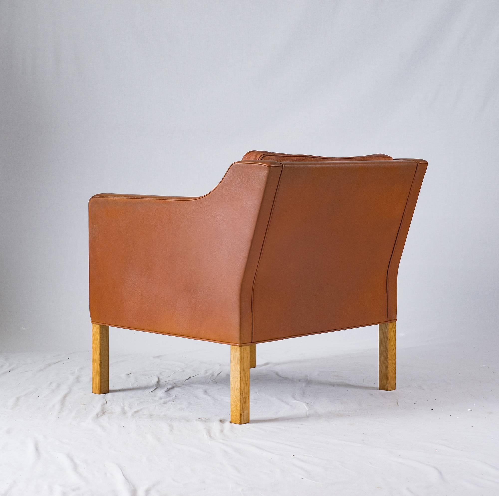 Late 20th Century Børge Mogensen Leather Lounge Chair