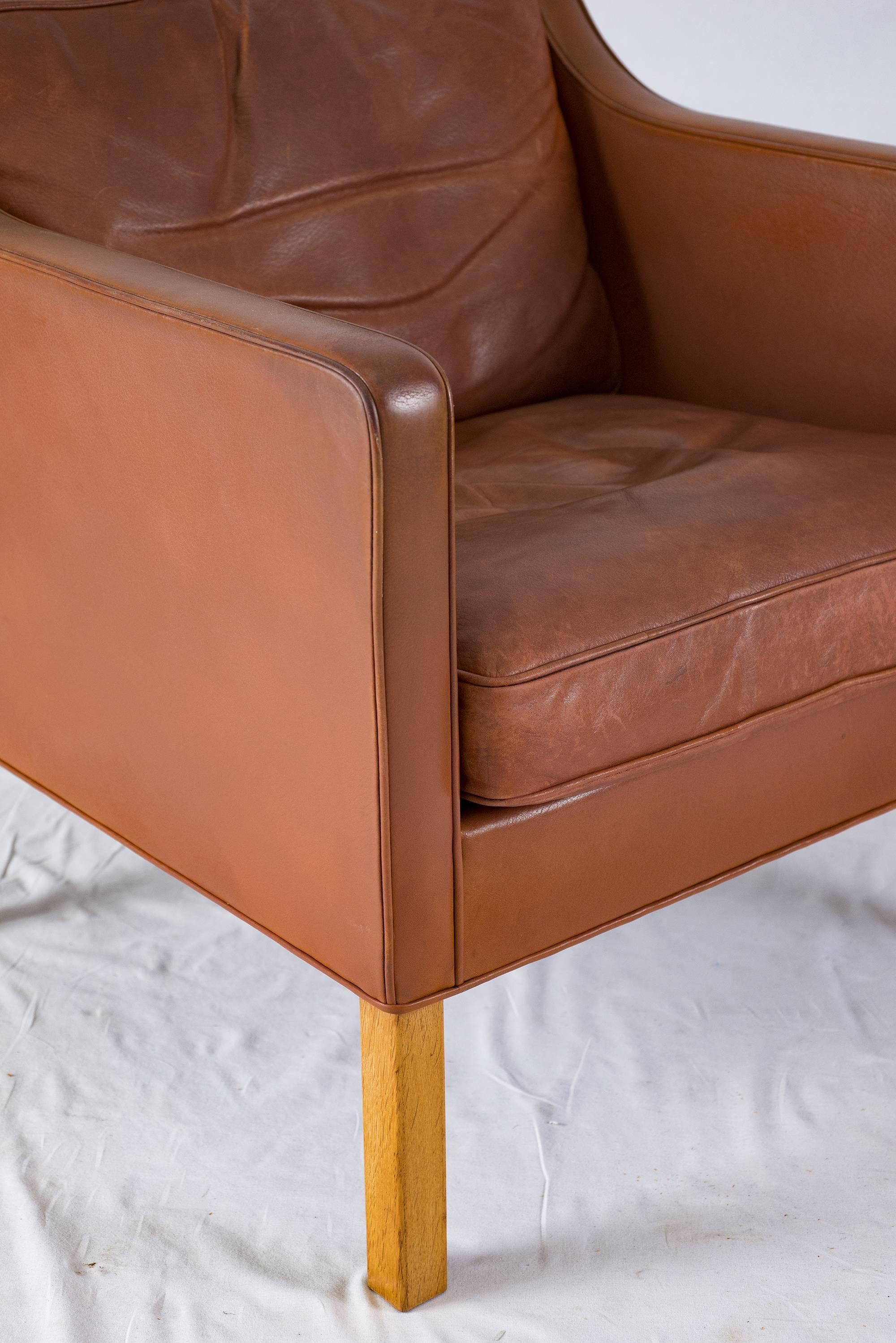 Børge Mogensen Leather Lounge Chair 2