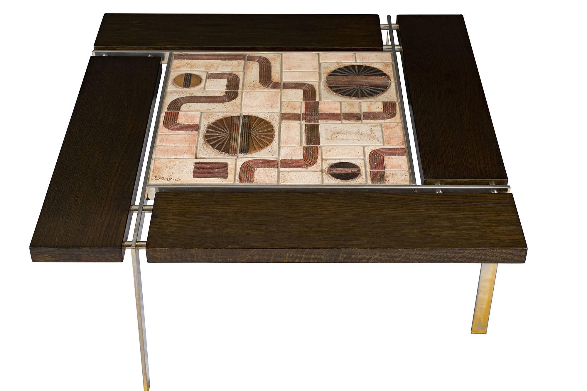 Svend Aage Jessen square coffee table produced by Sejer.