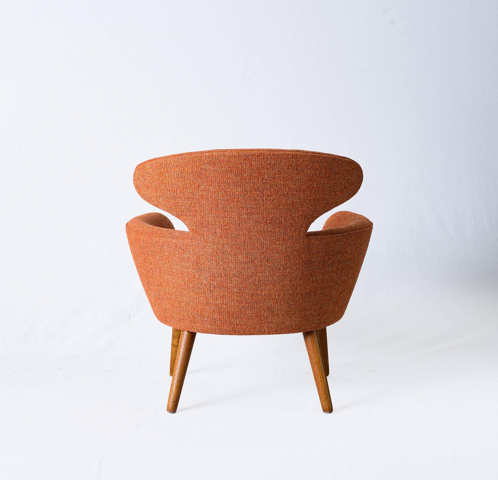 Fabric Unusual Danish Lounge Chair