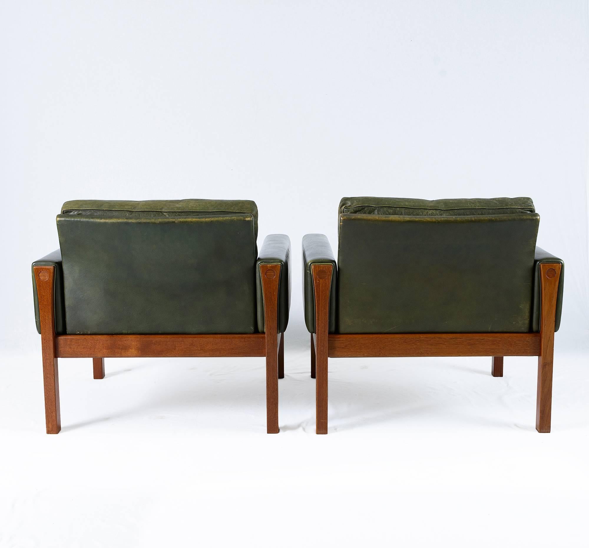 Danish Pair of Hans Wegner AP-62 Lounge Chairs