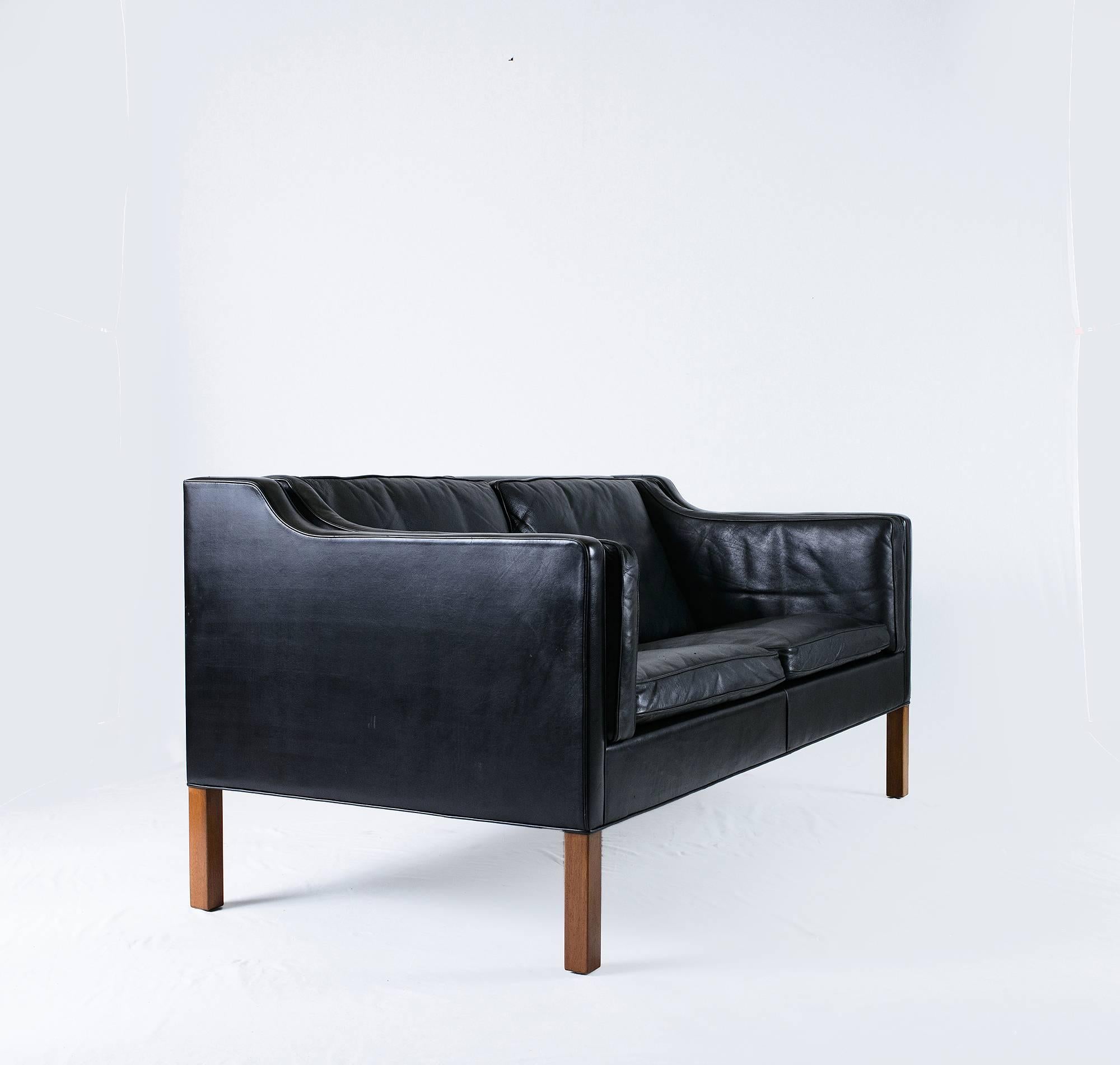 Scandinavian Modern Borge Mogensen Model #2212 Two-Seat Sofa