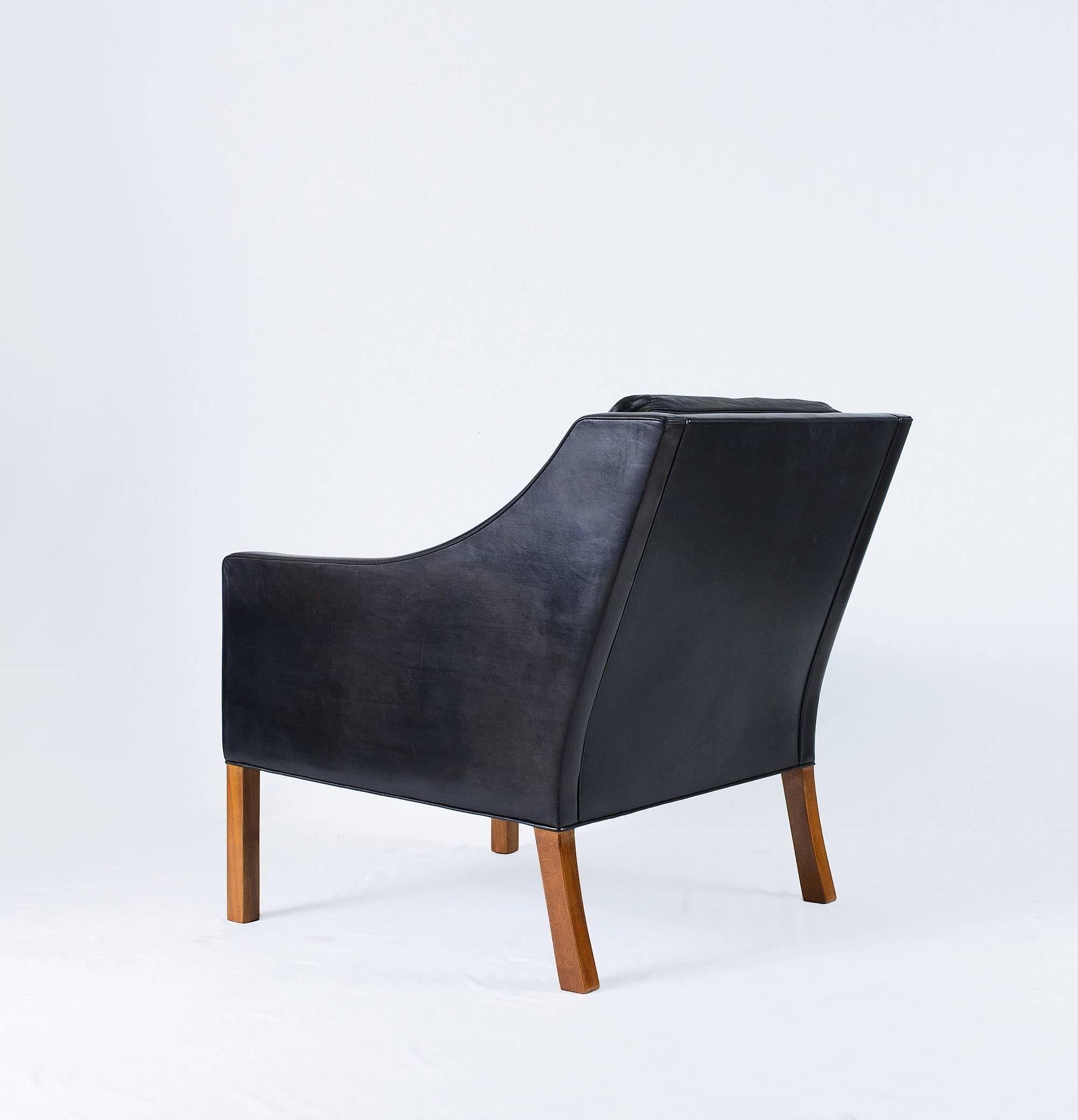 Mid-20th Century Borge Mogensen Model #2207 Leather Lounge Chair