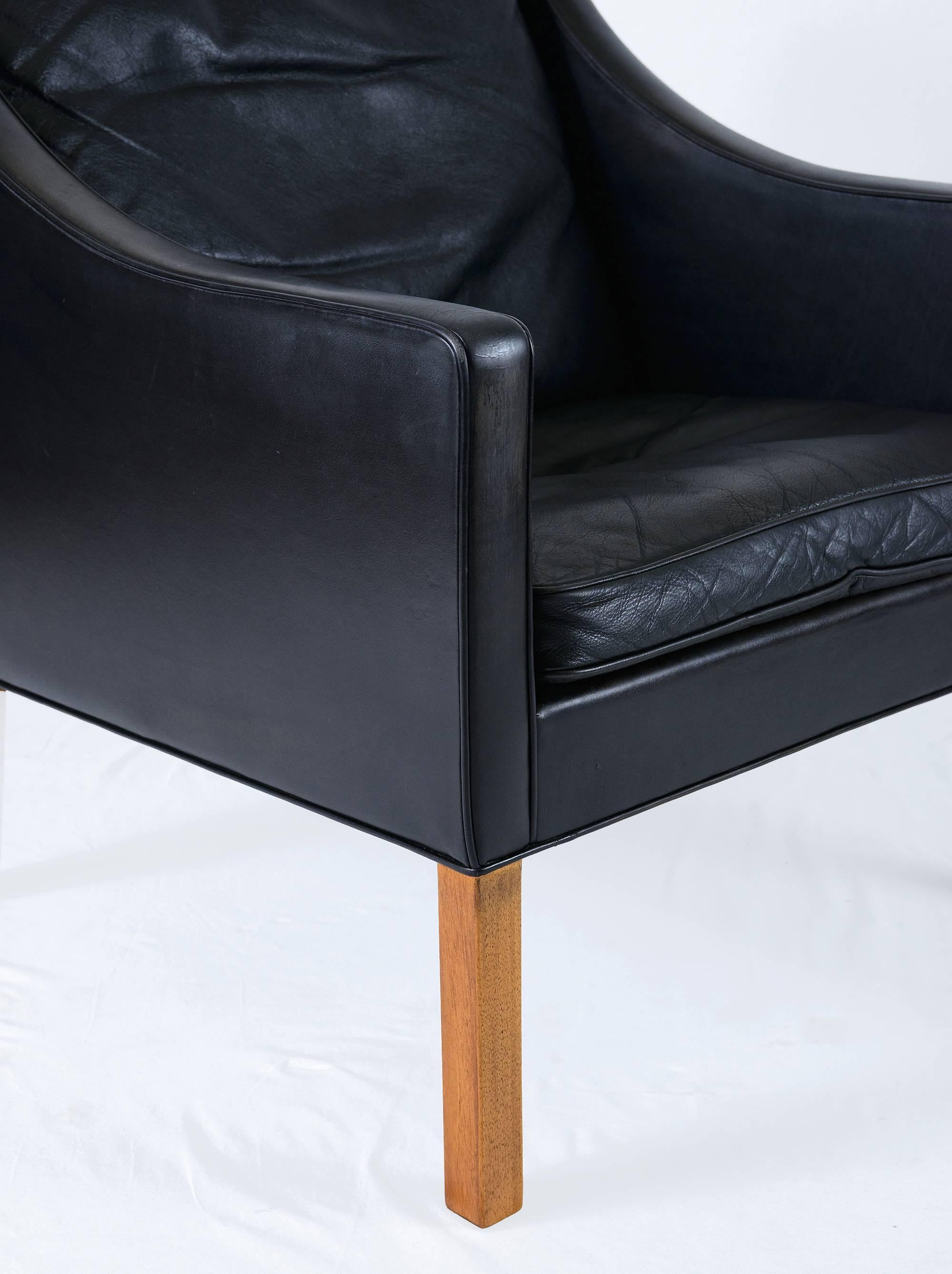 Borge Mogensen Model #2207 Leather Lounge Chair 1