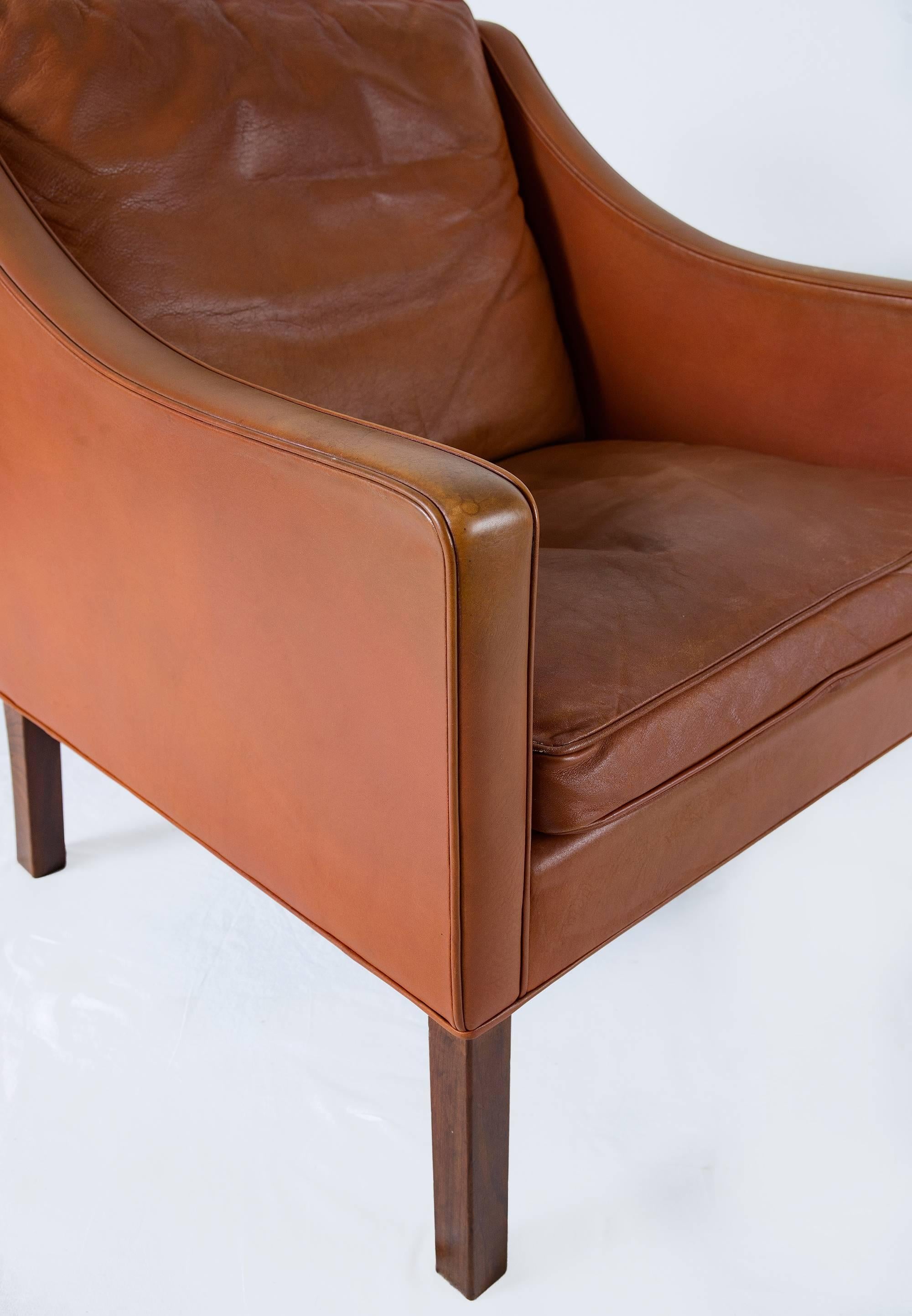 Børge Mogensen Model #2207 Leather Lounge Chair 4