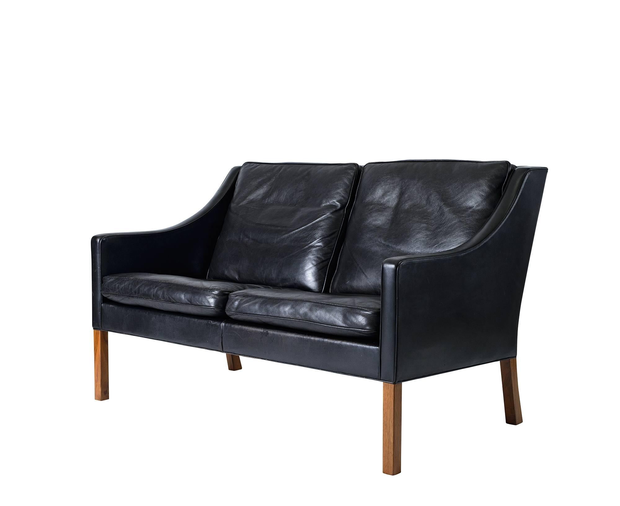 Scandinavian Modern Børge Mogensen Model #2208 Two-Seat Sofa For Sale