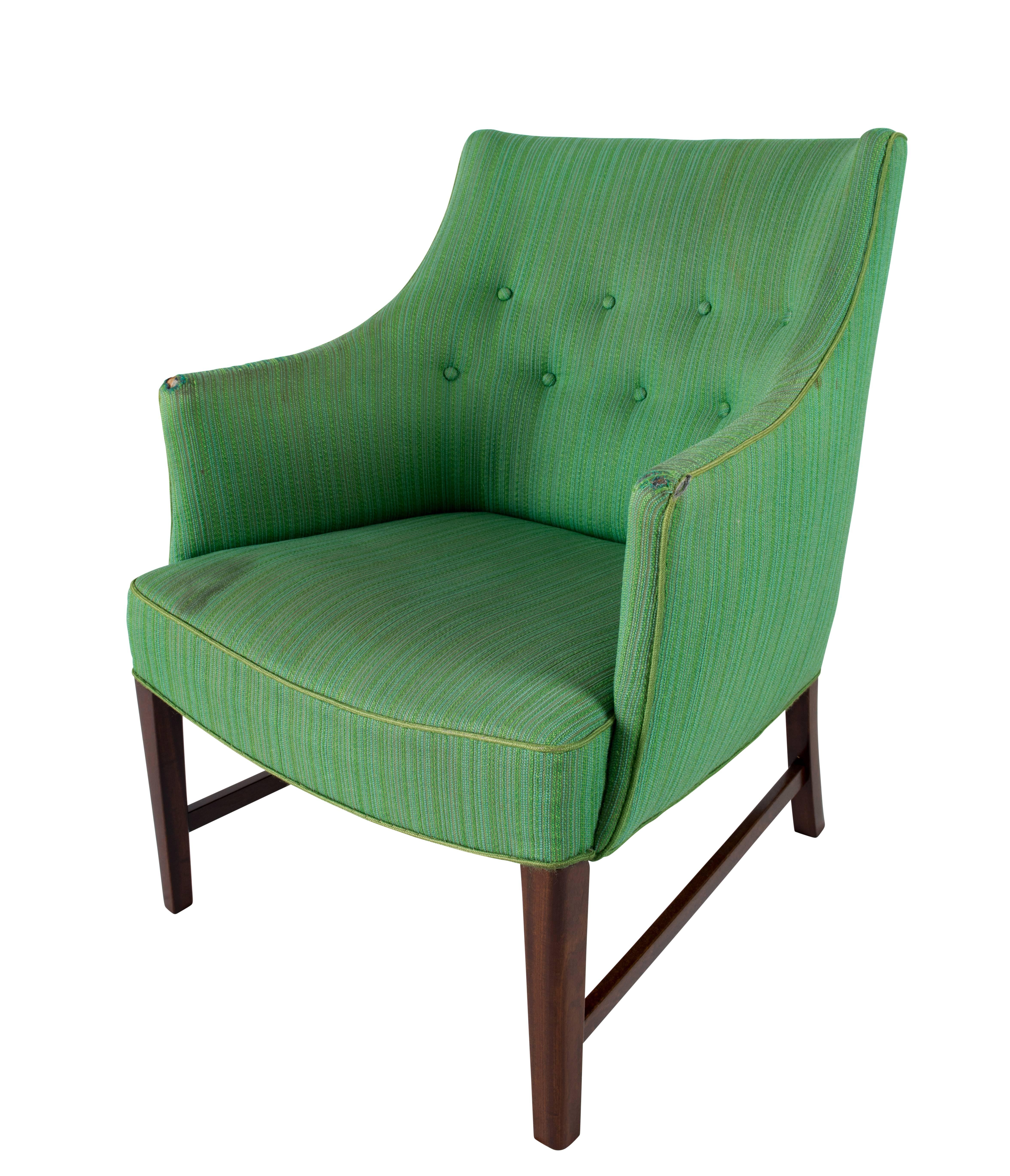 Fabric Frits Henningsen Lounge Chair For Sale