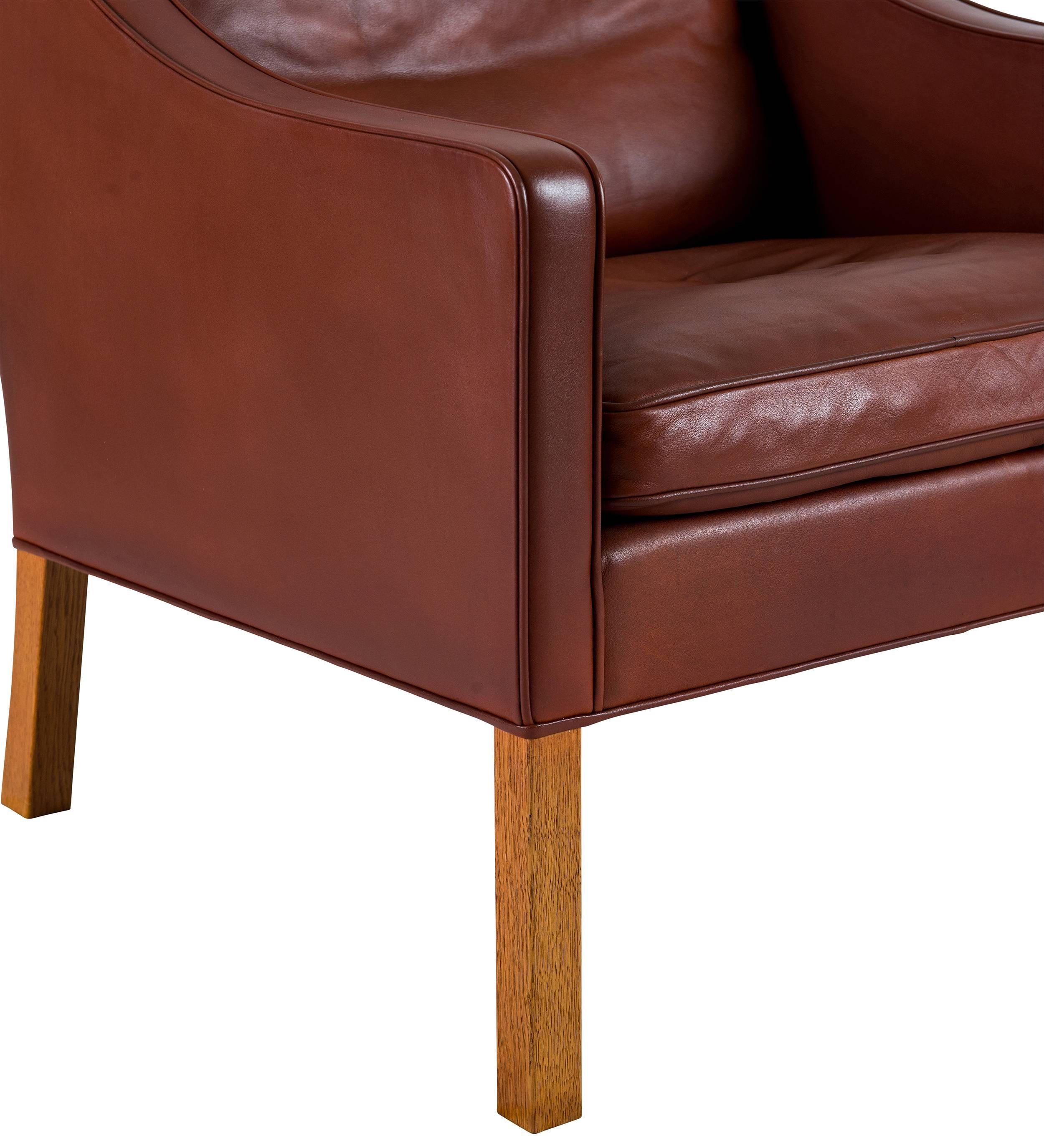 Børge Mogensen Model #2207 Leather Lounge Chair 3