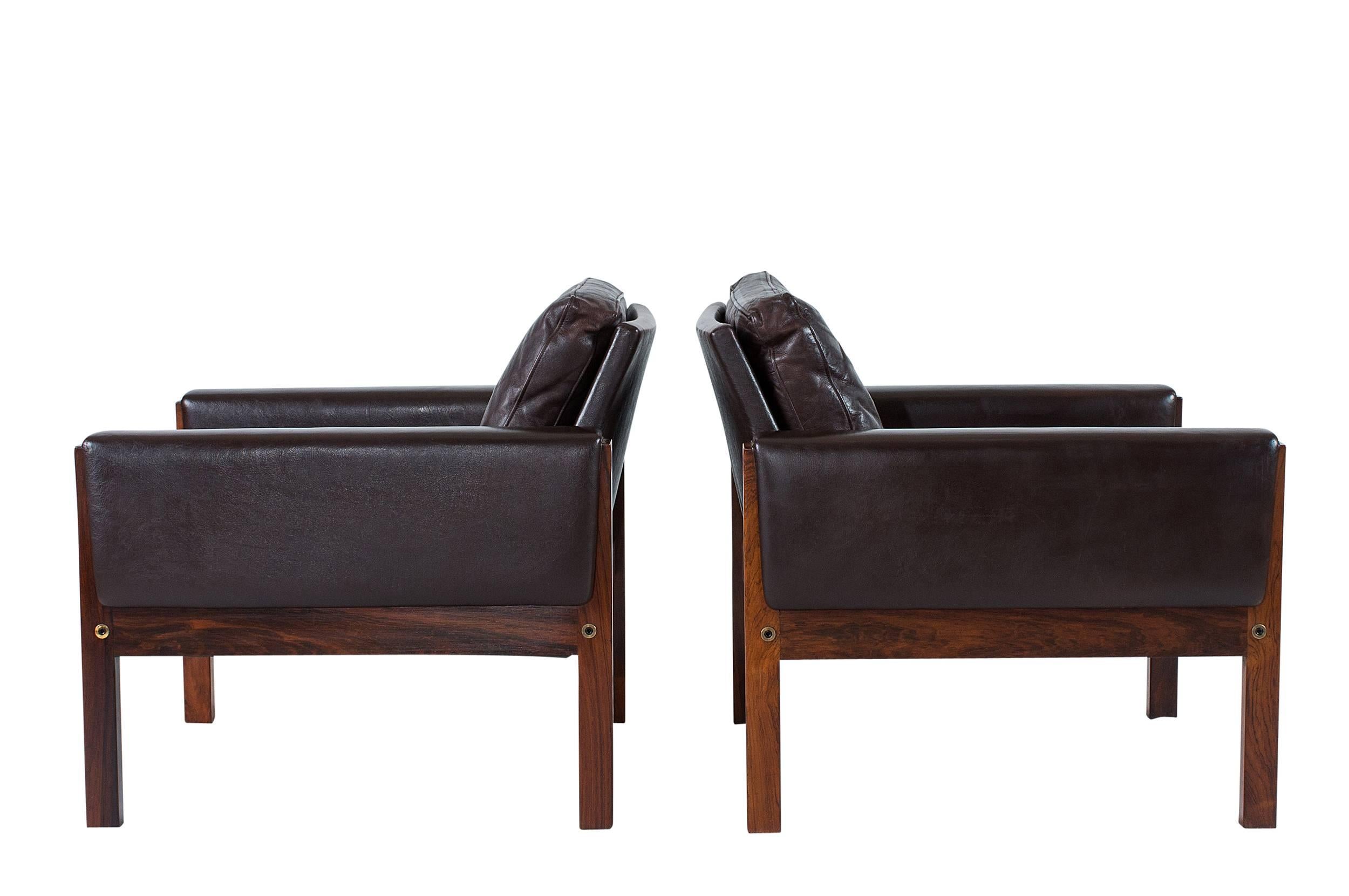 Danish Pair of Hans Wegner AP 62 Lounge Chairs
