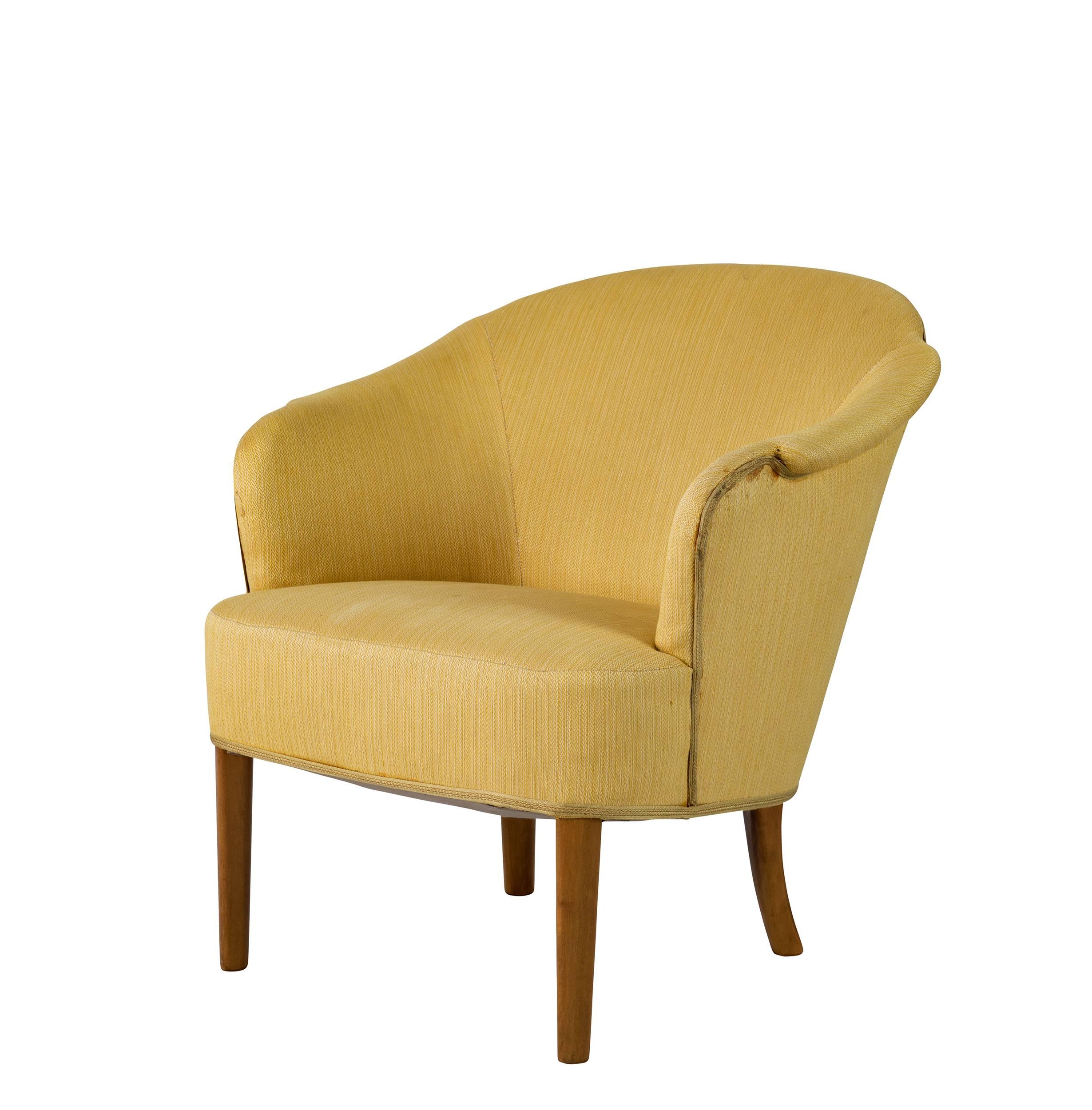 Scandinavian Modern Pair of Carl Malmsten Lounge Chair