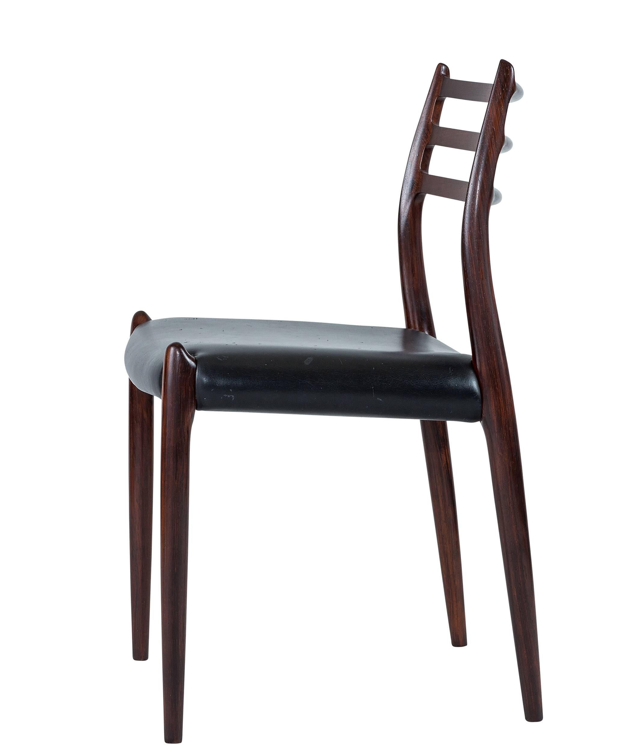 Set of Six Niels Møller Dining Chairs Model #78 In Excellent Condition In Los Angeles, CA