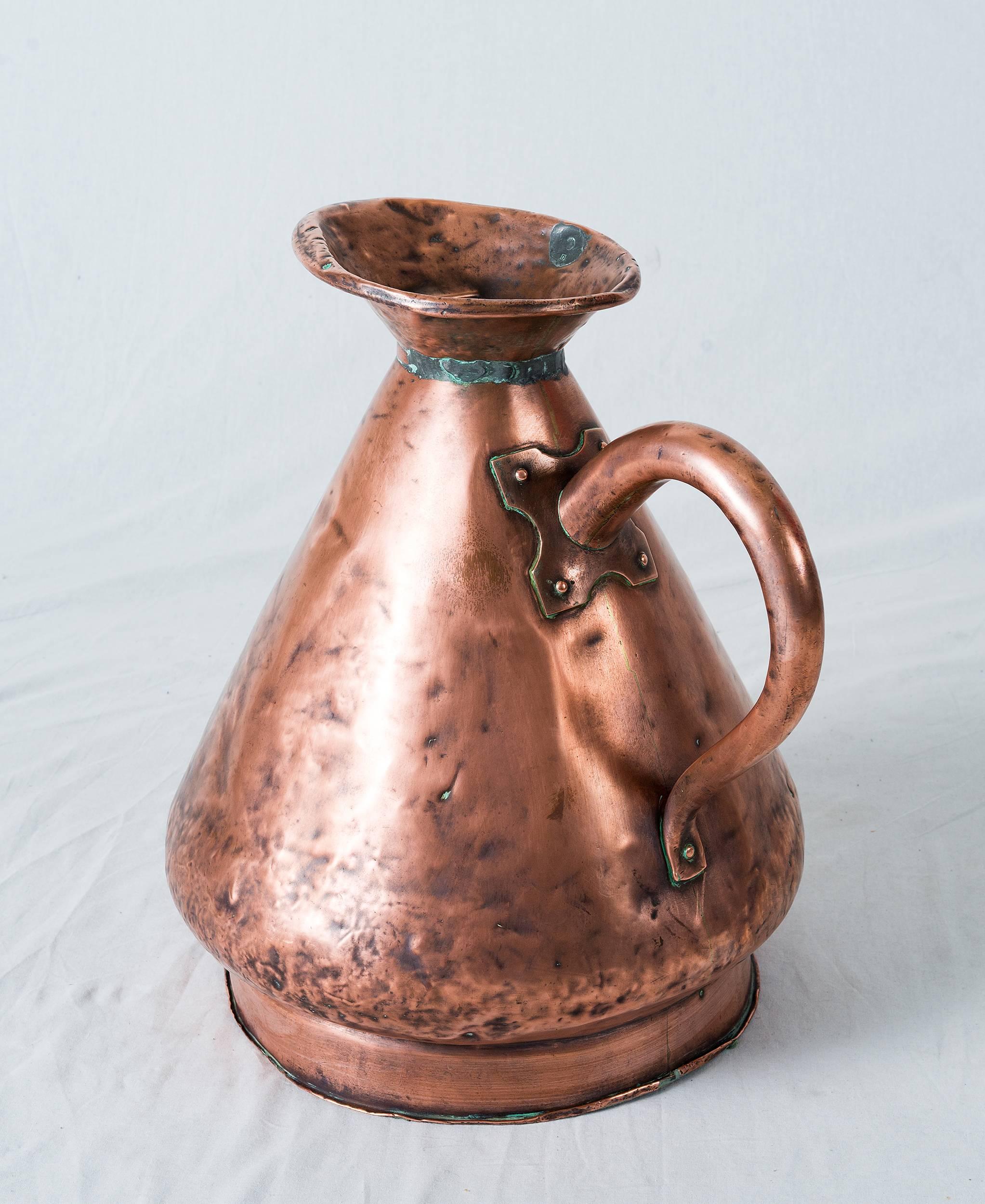 19th Century Large Four Gallon Victorian English Copper Ale-Beer Measuring Jug