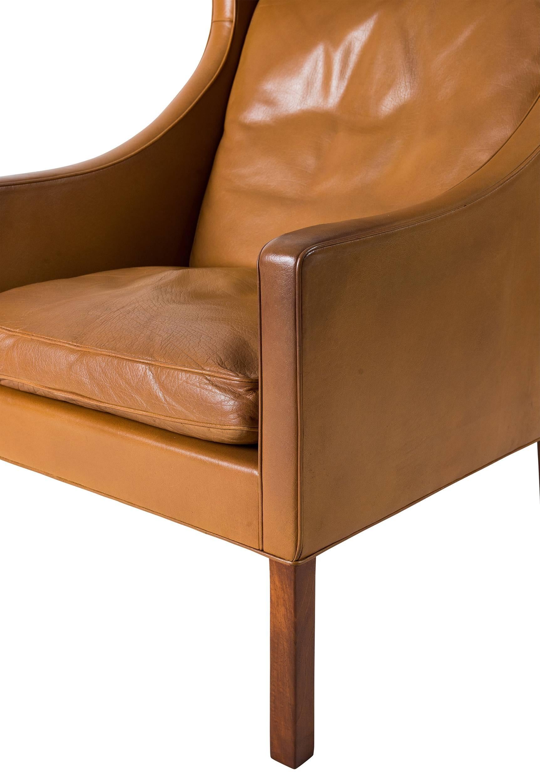 Børge Mogensen Leather Wingback Chair 2