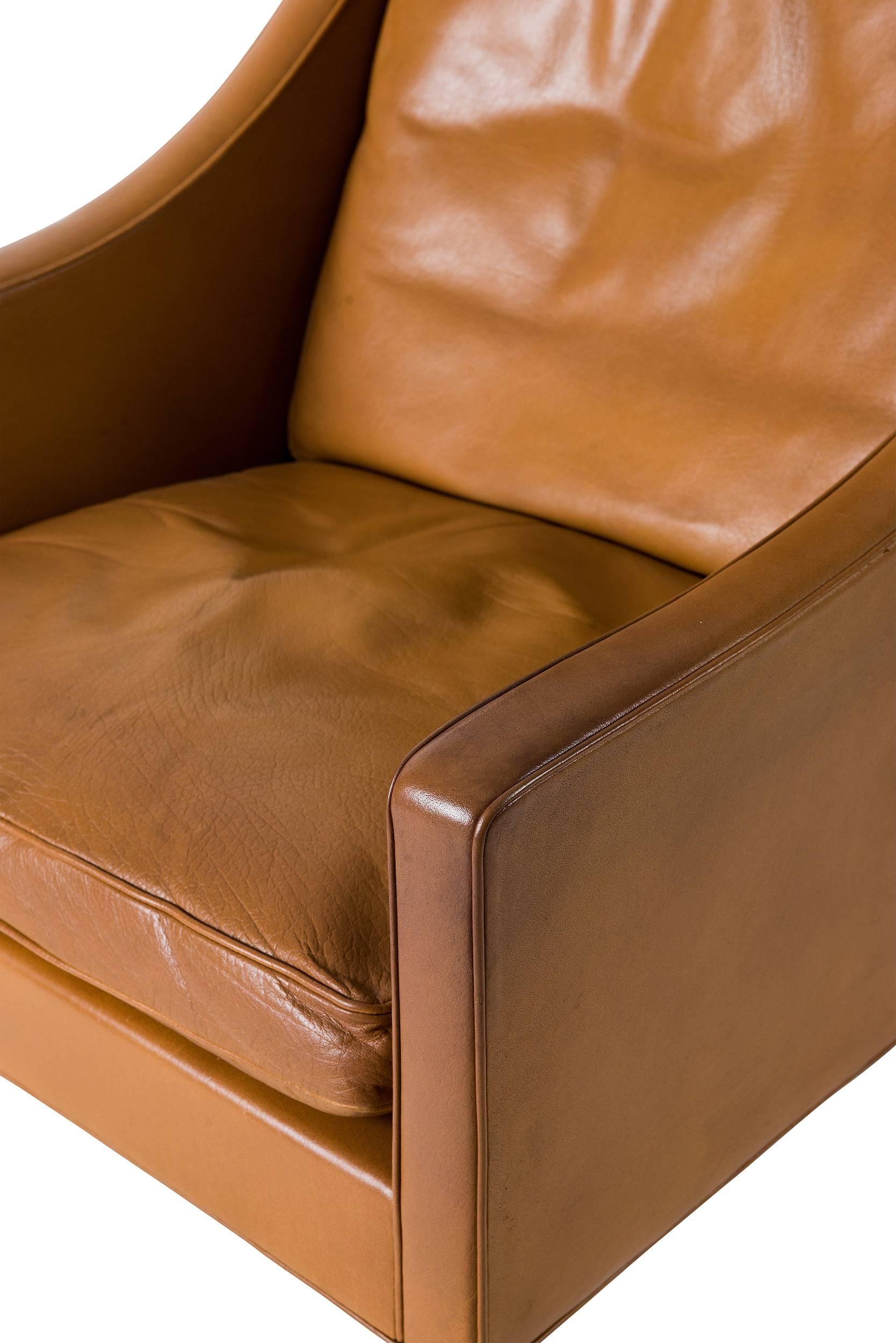 Børge Mogensen Leather Wingback Chair 3