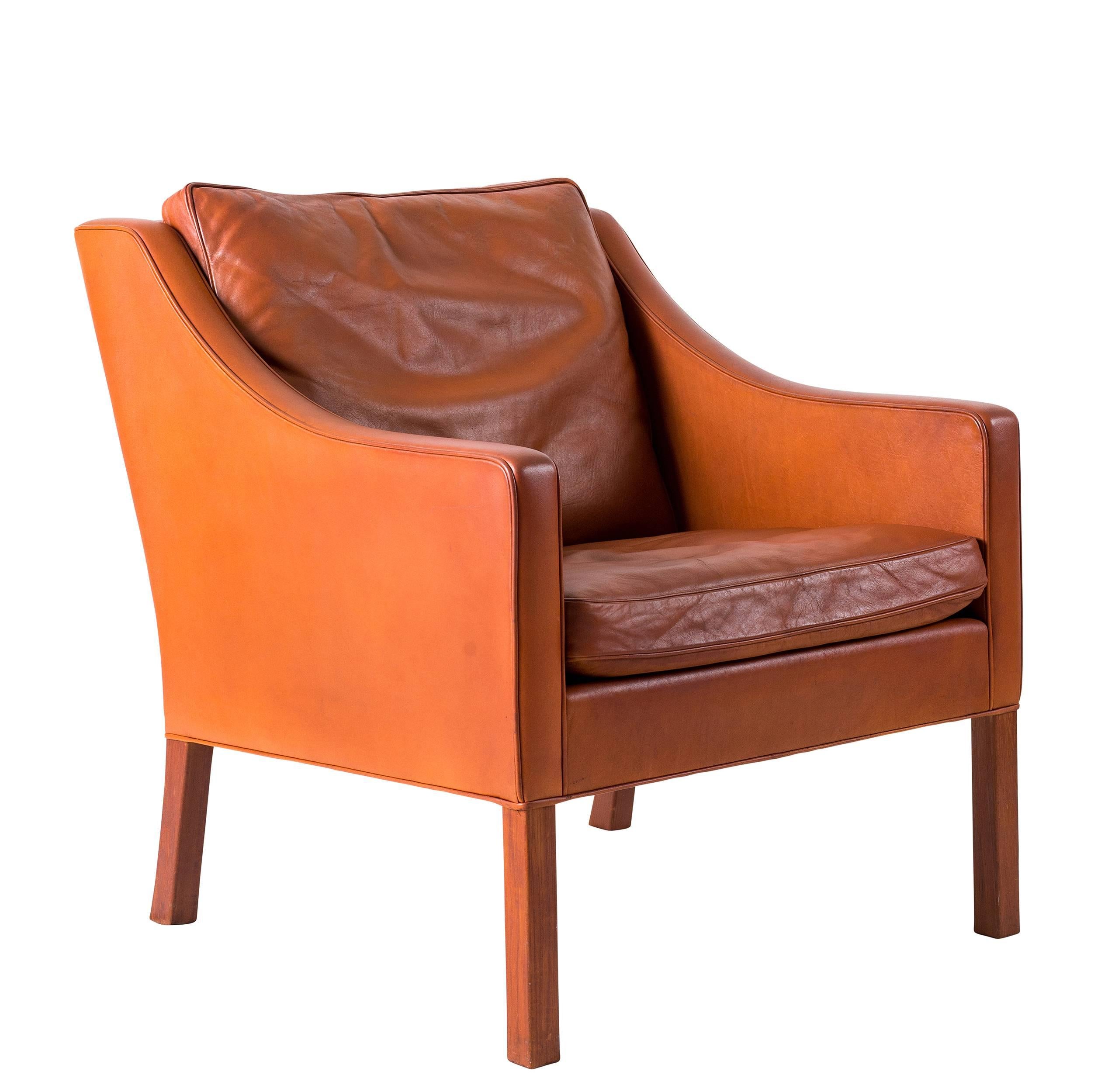 Børge Mogensen model #2207 leather lounge chair.