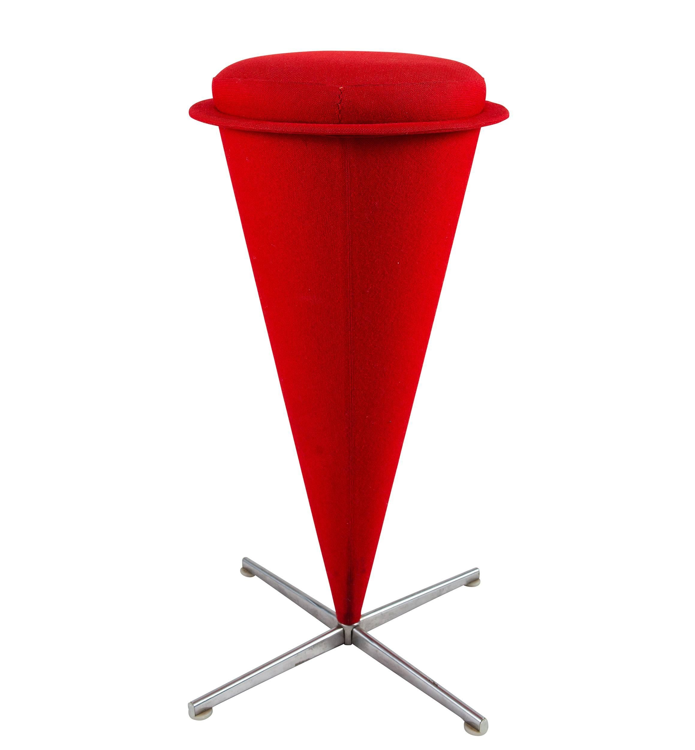 Mid-20th Century Verner Panton Cone Bar Stools For Sale