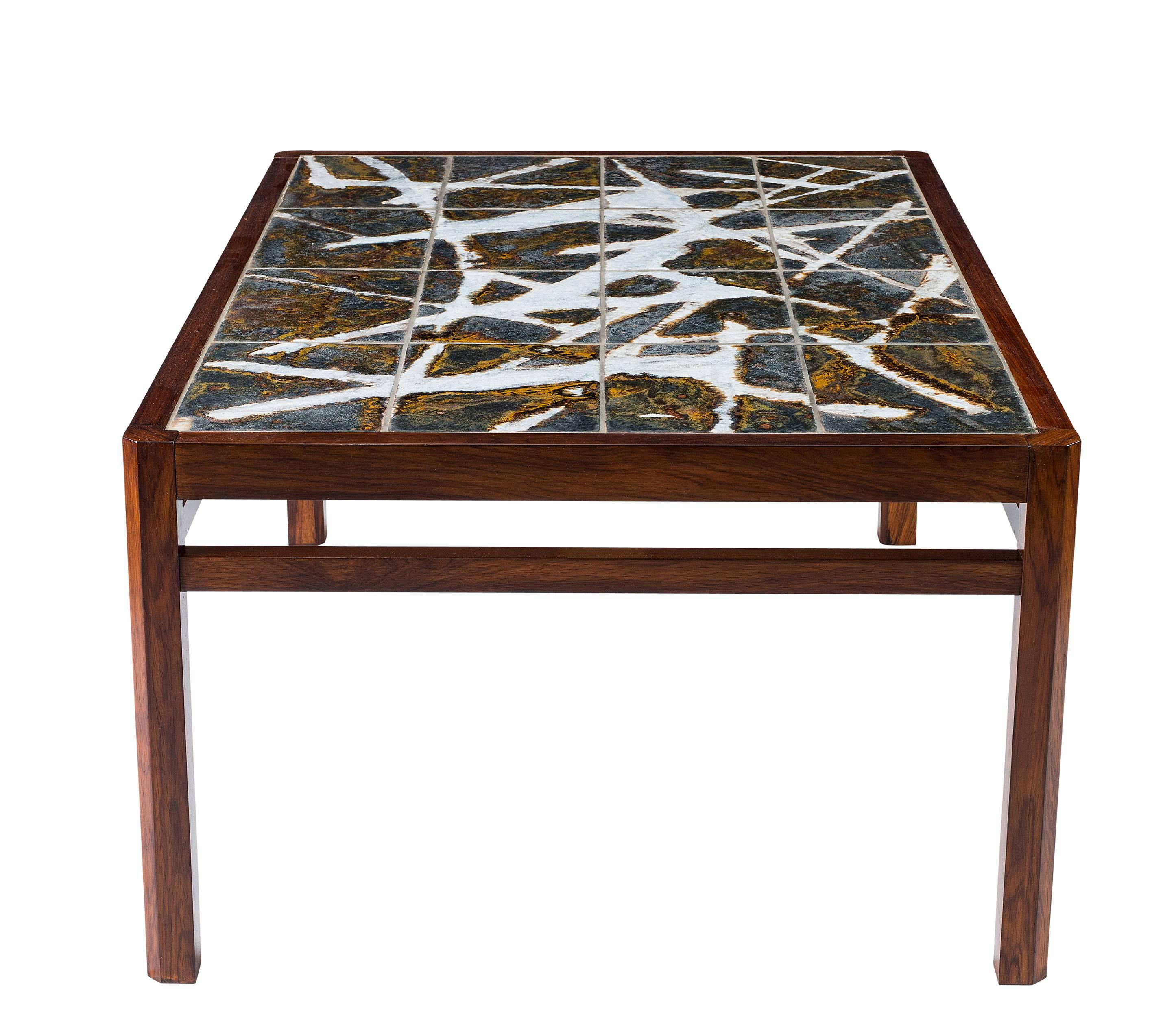 Mid-20th Century Danish Abstract Tile Coffee Table