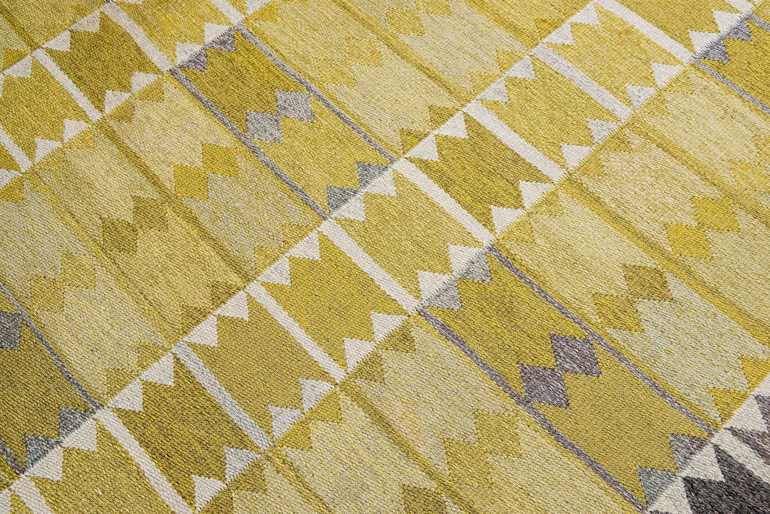 20th Century Vintage Ingrid Dessau Flat-Weave Swedish Carpet