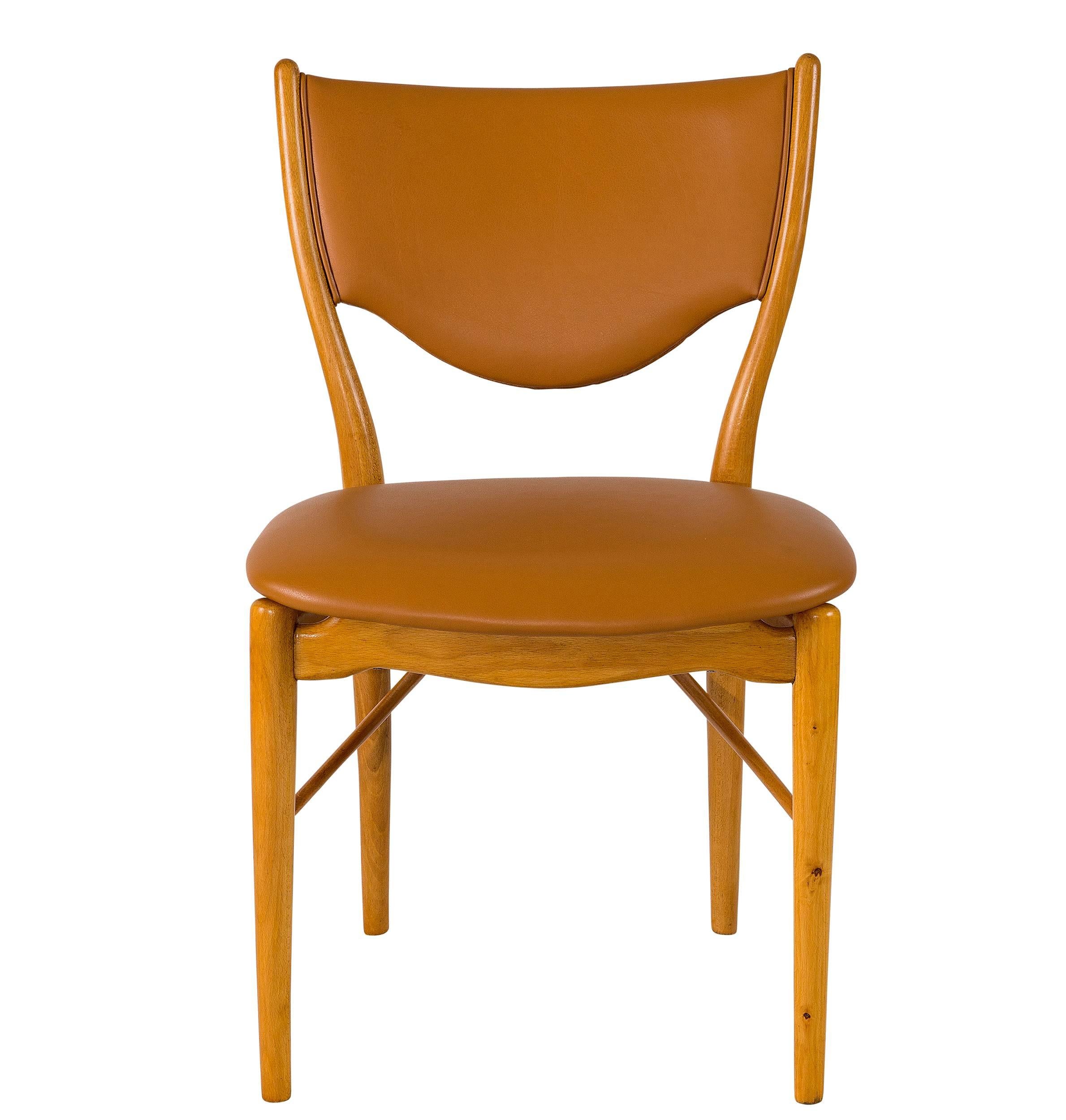 Set of 12 Finn Juhl BO-63 dining chairs designed in 1952 and produced by Bovirke.